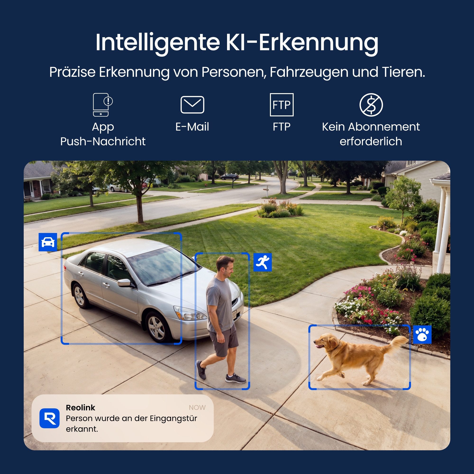 Reolink Überwachungskamera 520A 5MP PoE IP (Außenbereich, mit Personen-/Autoerkennung, Zeitraffer, IR Nachtsicht, Wasserfest, Micro SD Kartensteckplatz)