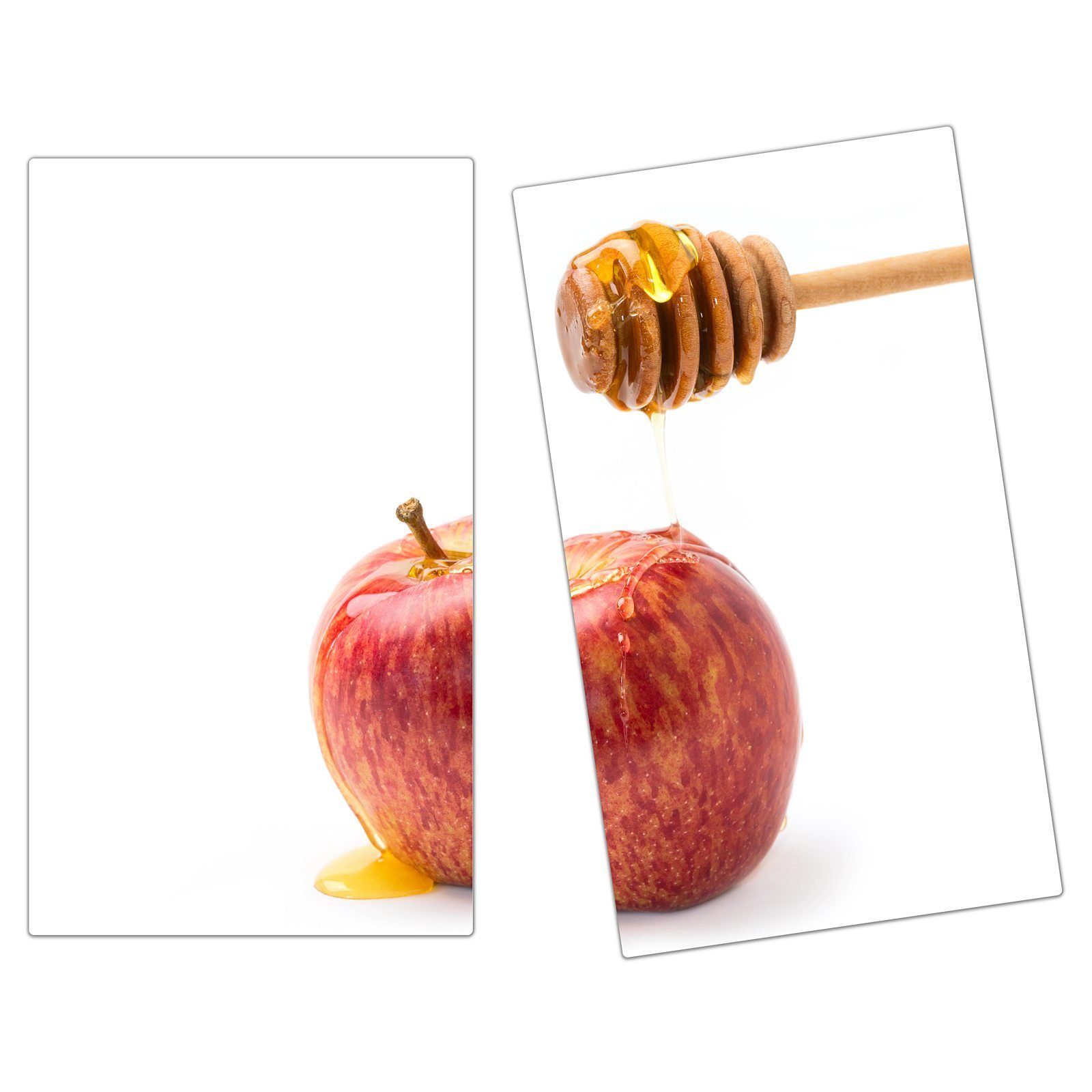 (2 Apfel, aus Spritzschutz Glas, Herd-Abdeckplatte Herdabdeckplatte tropft Glas Honig tlg) auf Primedeco