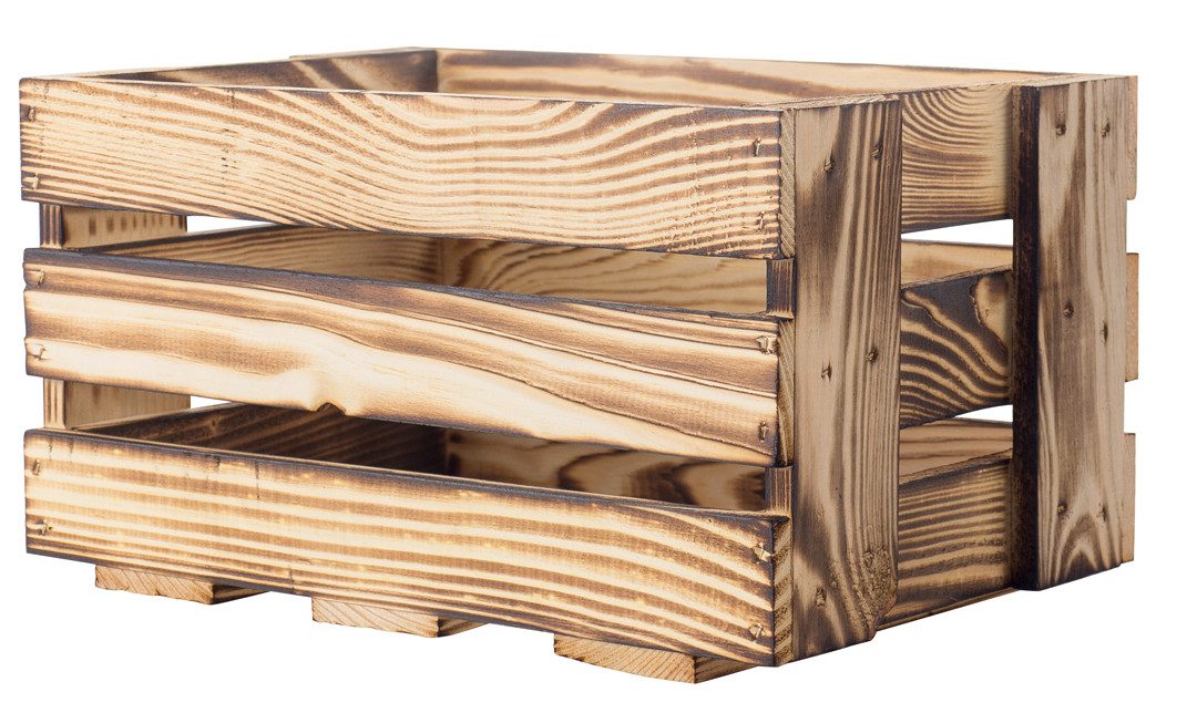 Allzweckkiste kleine Weinkiste WK Mini geflammt Holzkiste Dekokiste Wandregal Obstki (Spar-Set)