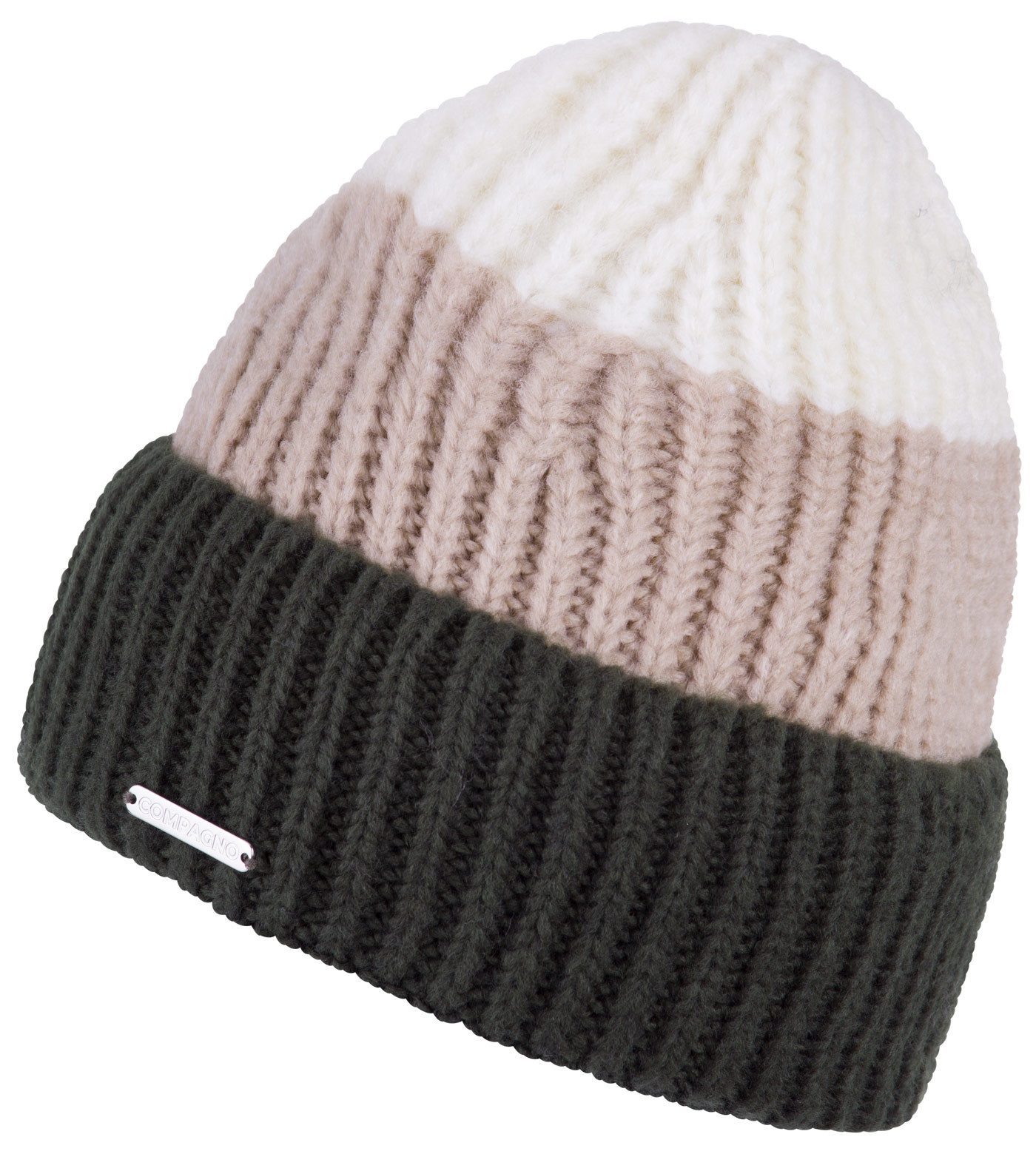 compagno Strickmütze (1-St) Klassische Beanie Wintermütze Strickmütze Damen mit breiter Krempe