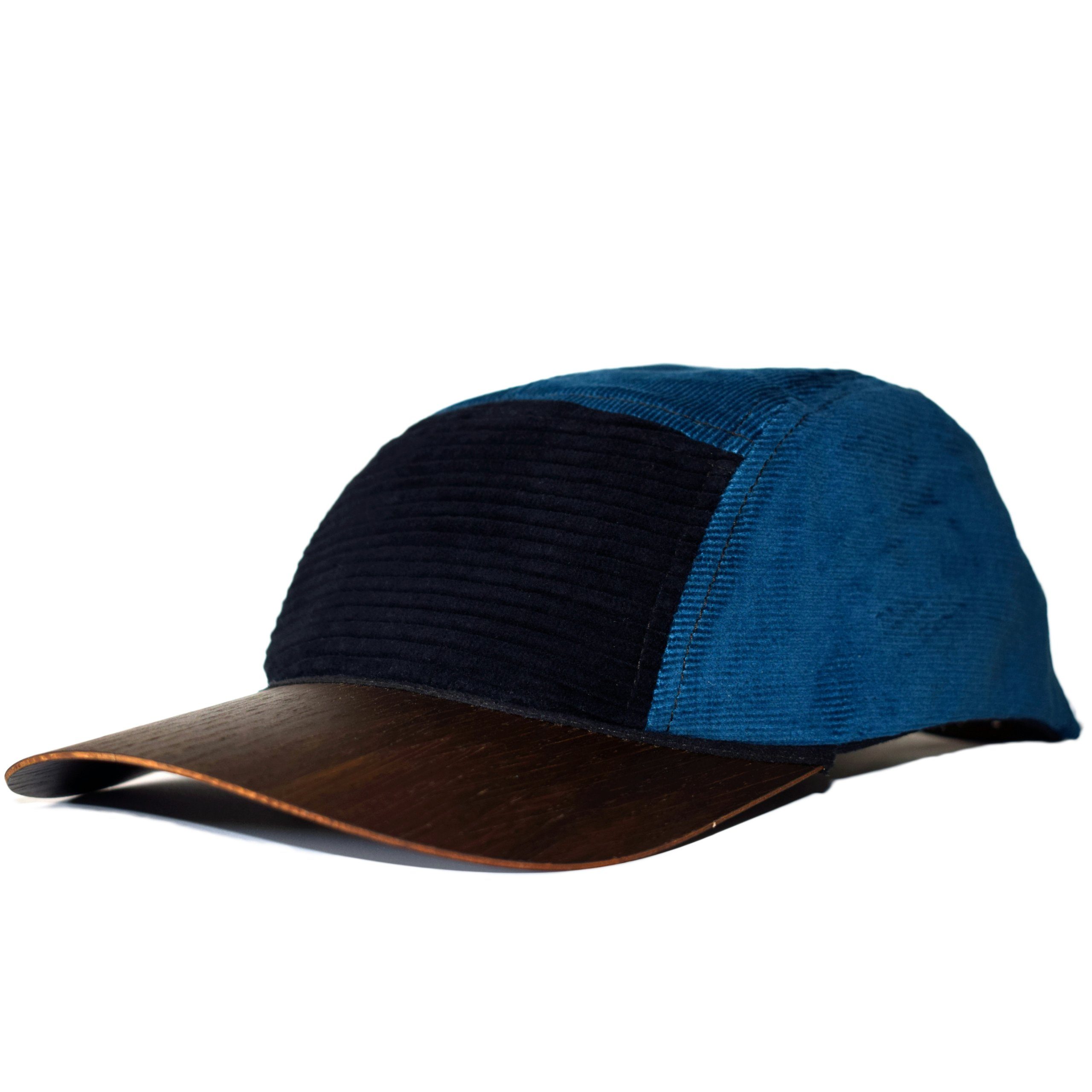 Blau Holzschild Germany Lou-i Cord Cap Snapback Cap Made in mit Holzschild