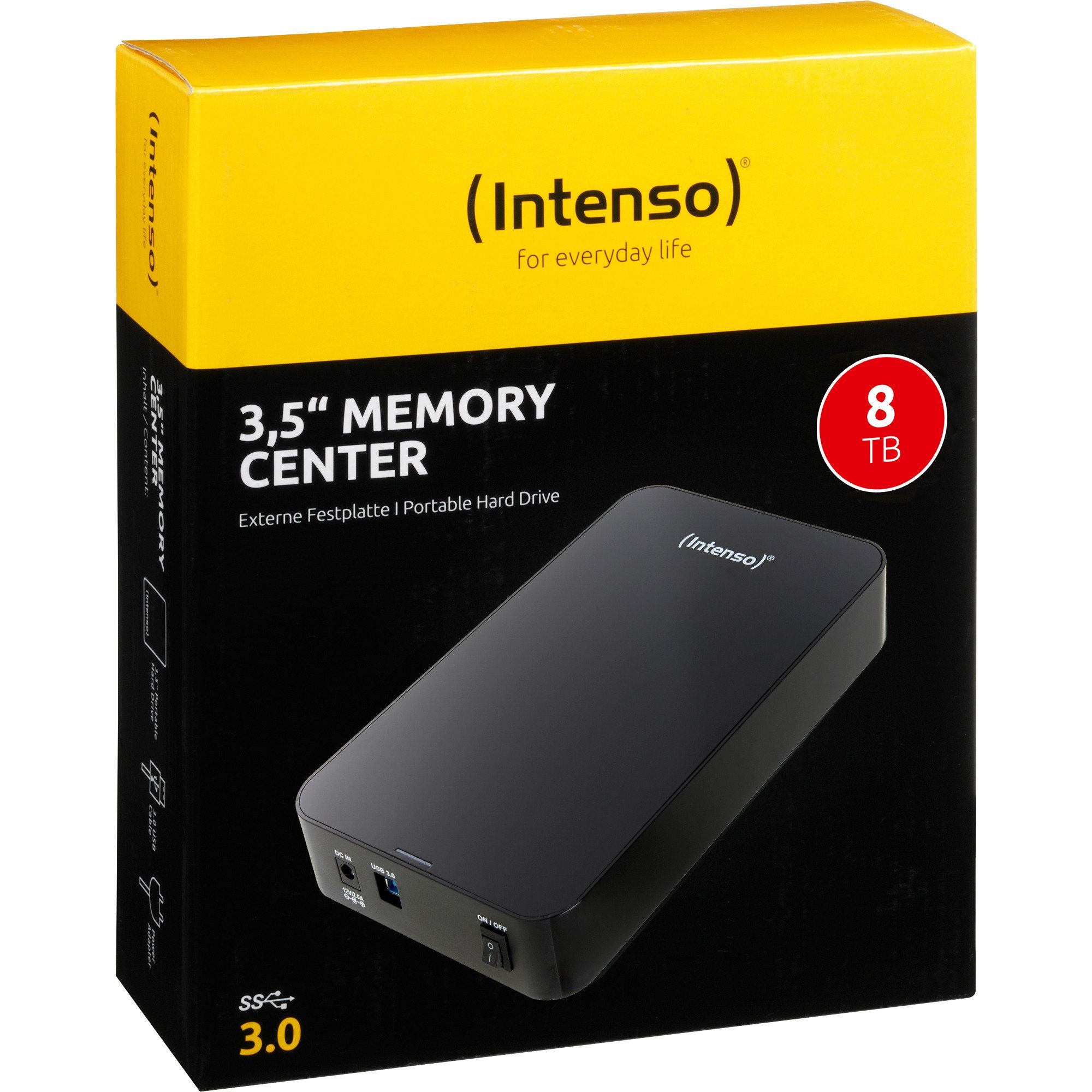 Intenso Intenso Memory Center 3,5" USB 3.0 8 TB, externe HDD-Festplatte (8 TB) 3.5"