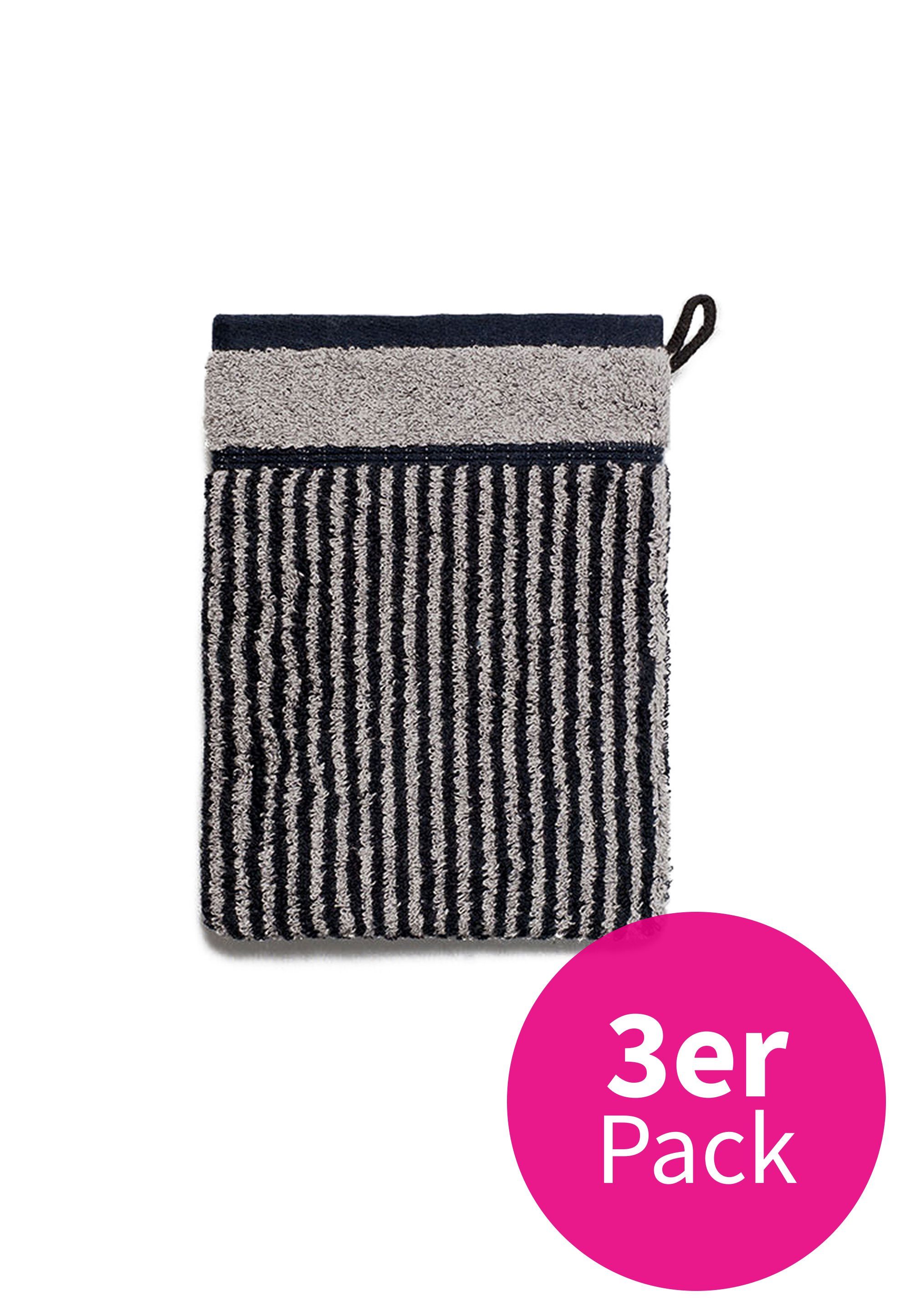 grace grand spa Waschlappen Classic, (3-St), mit Streifen-Muster