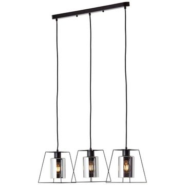 Lightbox Hängeleuchten, ohne Leuchtmittel, 176 x 70 cm, E27, kürzbar, Glasschirme, matt schwarz/rauchglas