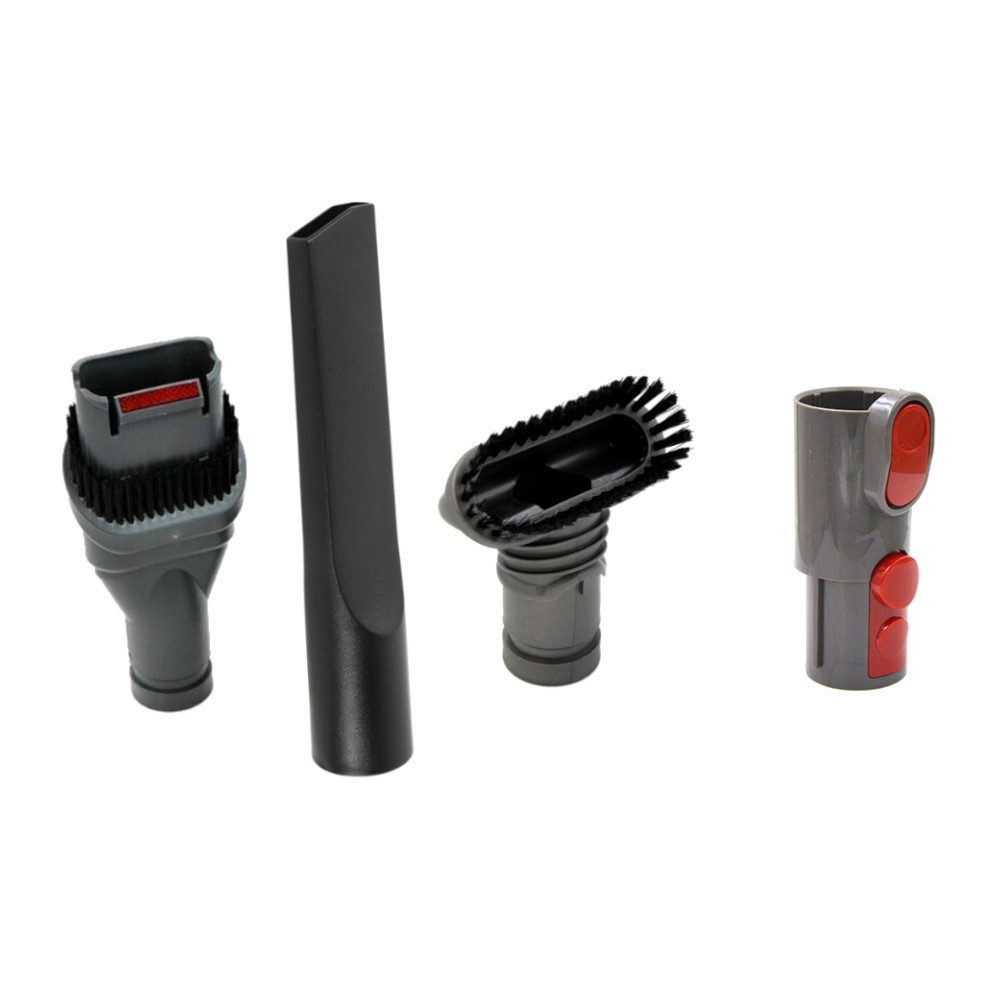 Trade-Shop Reinigungsbürsten-Set 3-teilig mit Steck-Adapter passend für Dyson DC22 DC23 DC24 DC25 DC26, ersetzt Dyson 918508-01, 18507-04, 914361-01, 911381-02, 968235-01, (4-tlg), Set bestehend aus Fugendüse, Kombi-Düse, Saugbürste, Steck-Adapter