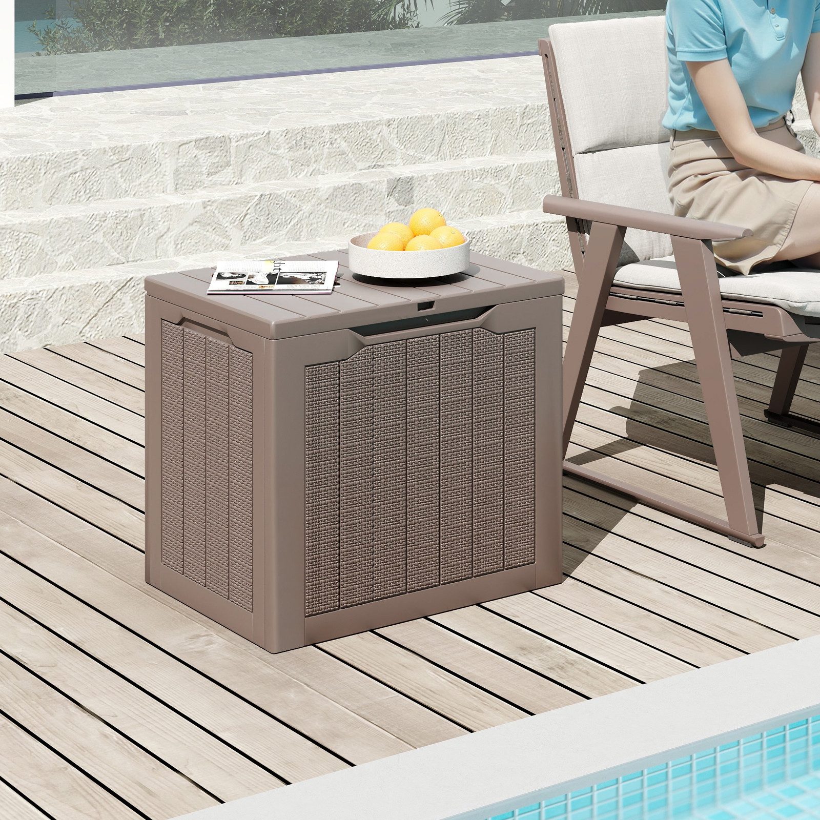 COSTWAY Auflagenbox, Gartenbox 96 L wasserdicht günstig online kaufen