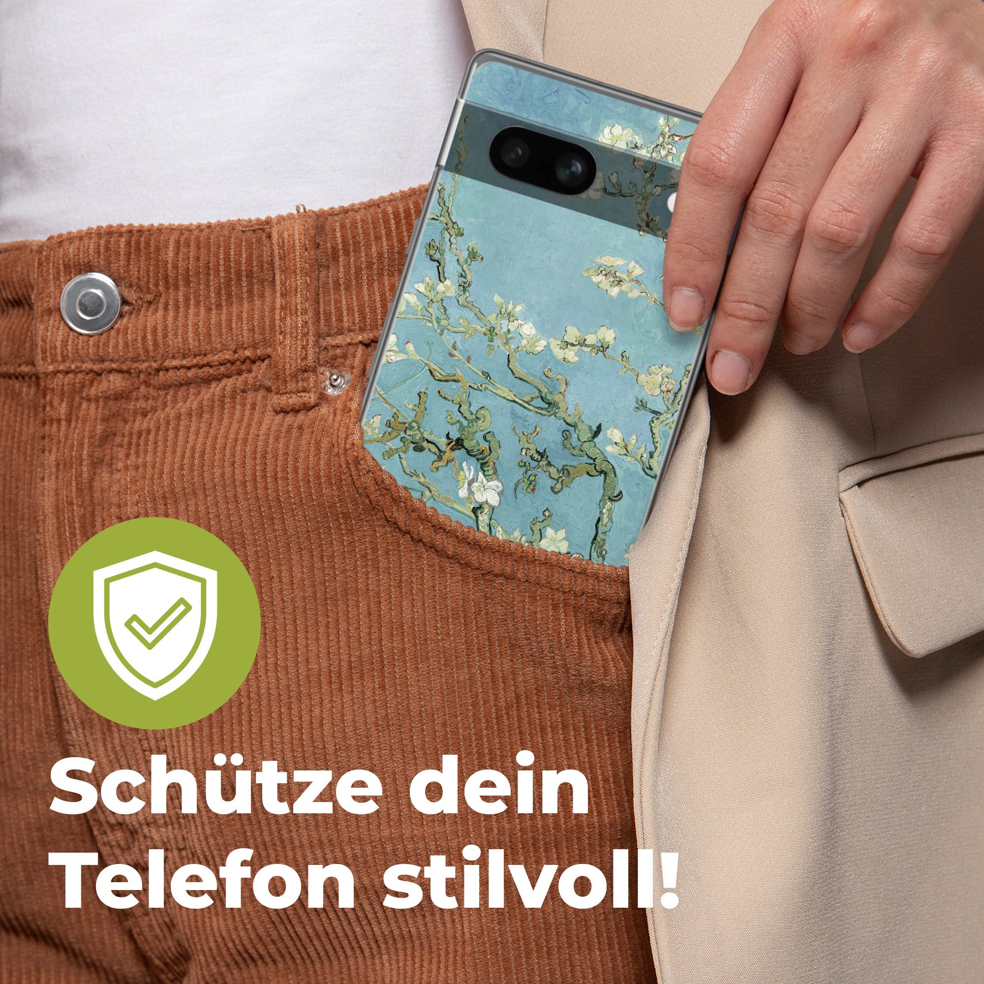 MuchoWow Handyhülle für Google Pixel 7a Mandelblüte - Van Gogh - Kunst, Handy Case, Silikon, Bumper Case Dünn