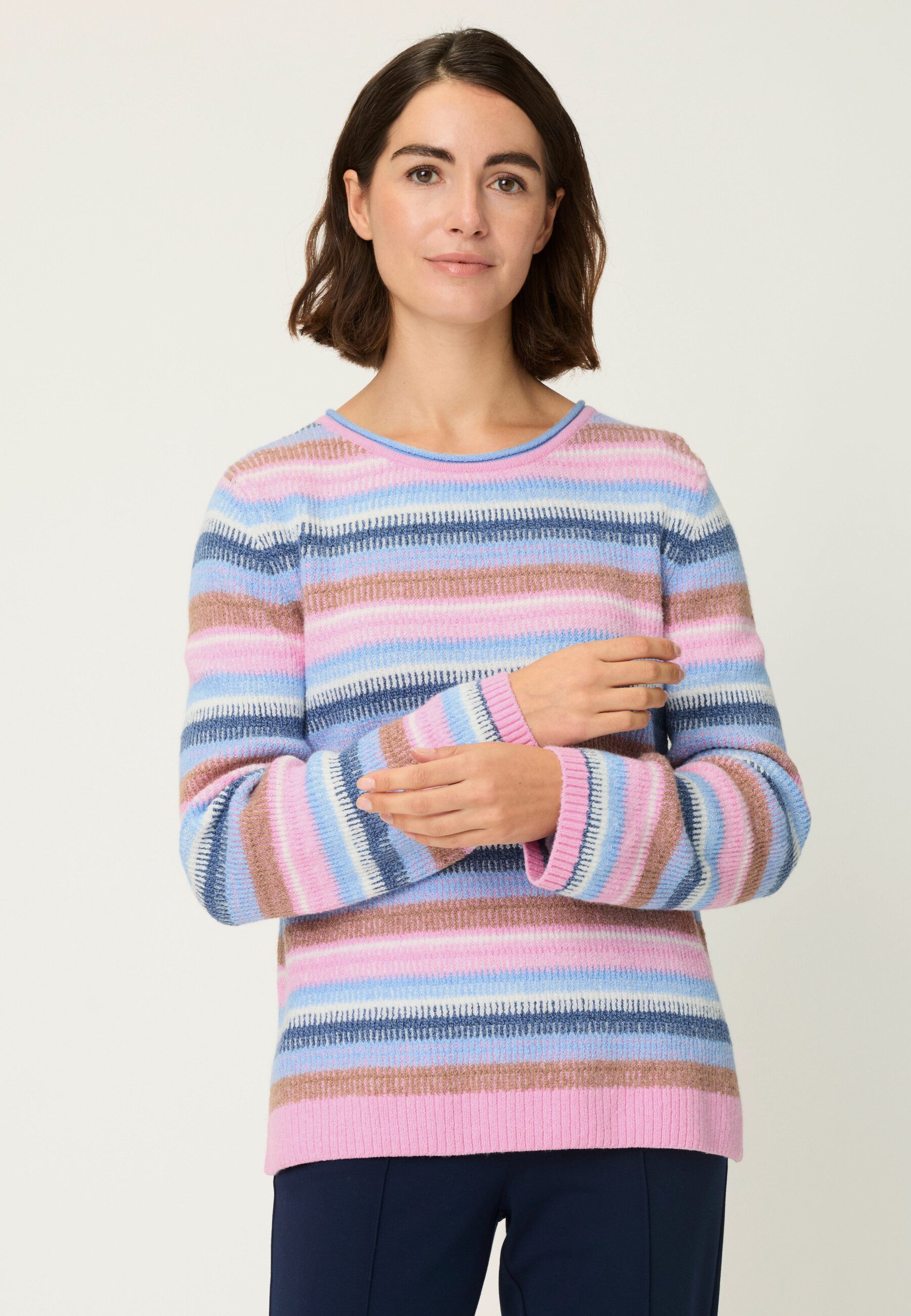 Olsen Strickpullover Pullover mit Streifenmuster