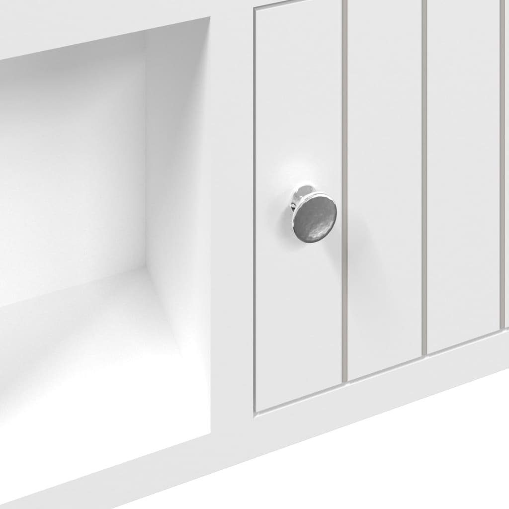 Stahl Weiß Fächerschrank Schlüsselschrank & (1-St) Holzwerkstoff cm 40x8,5x20 vidaXL