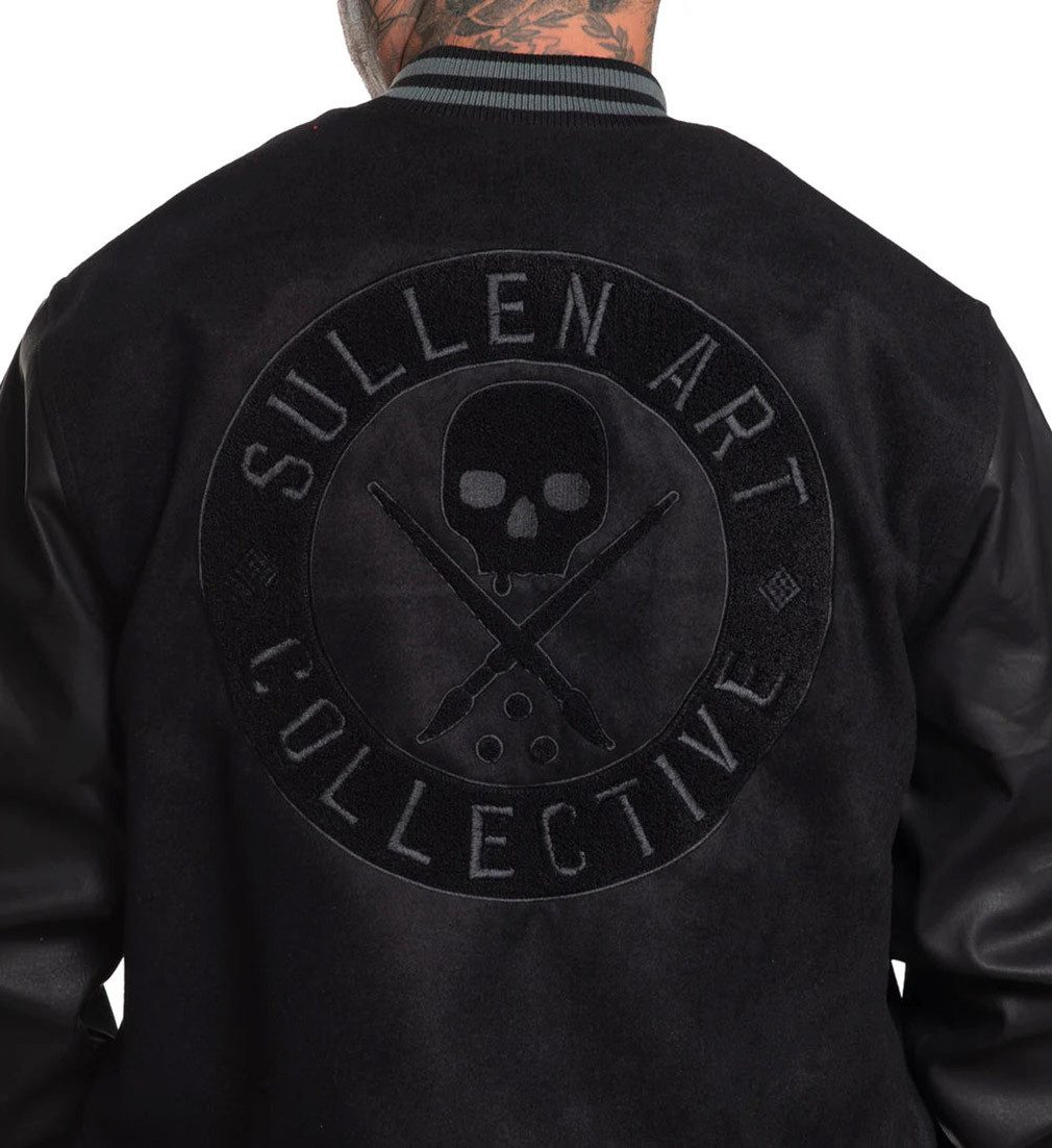 Sullen Clothing Collegejacke Varsity Jacket Schwarz Baseball Jacke Übergangsjacke – Bild 5 von 5