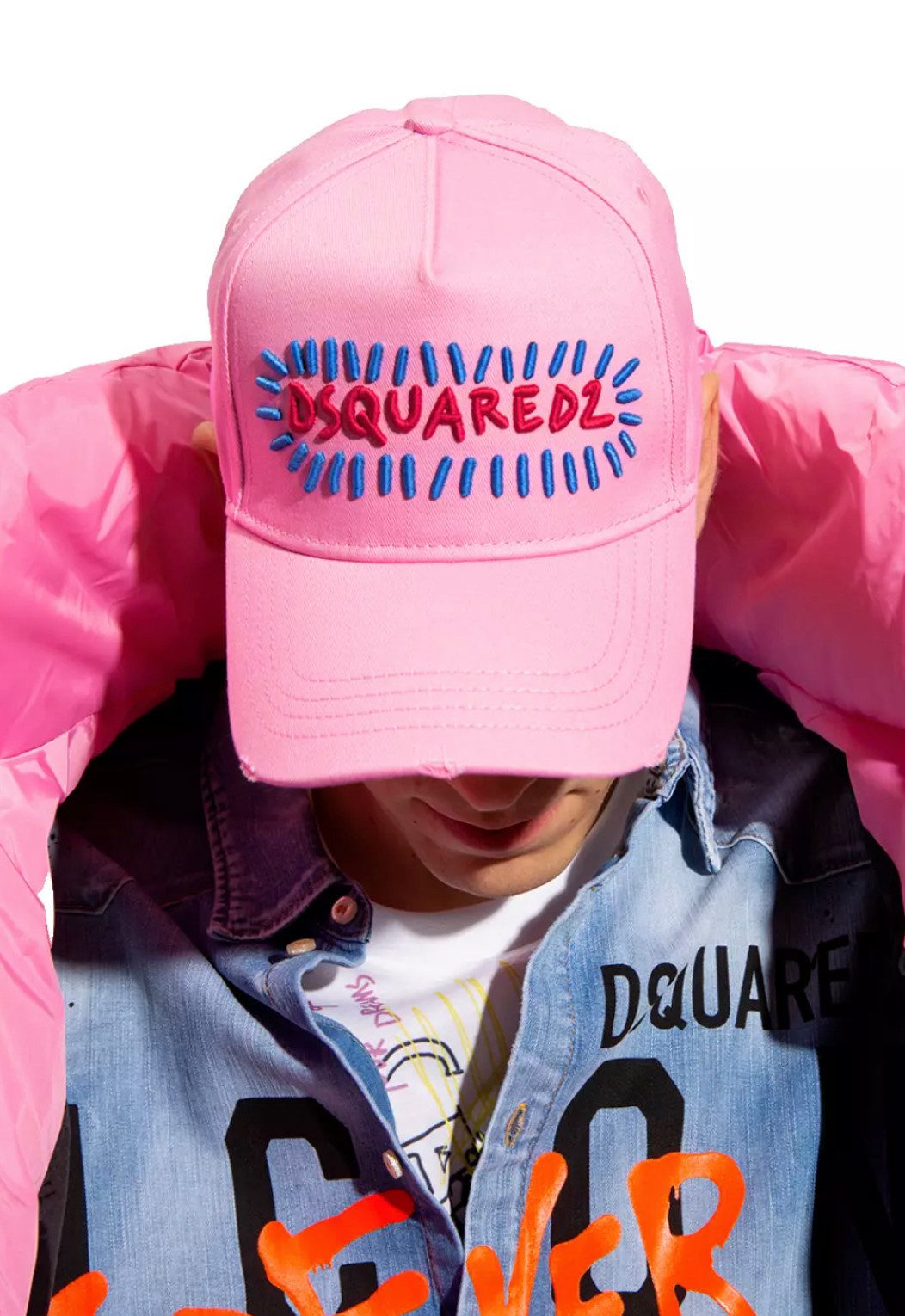 Dsquared2 Baseball Cap Baseballkappe Icon Trucker Cap Dezente Used-Optik mit Distressed-Details an der Krempe