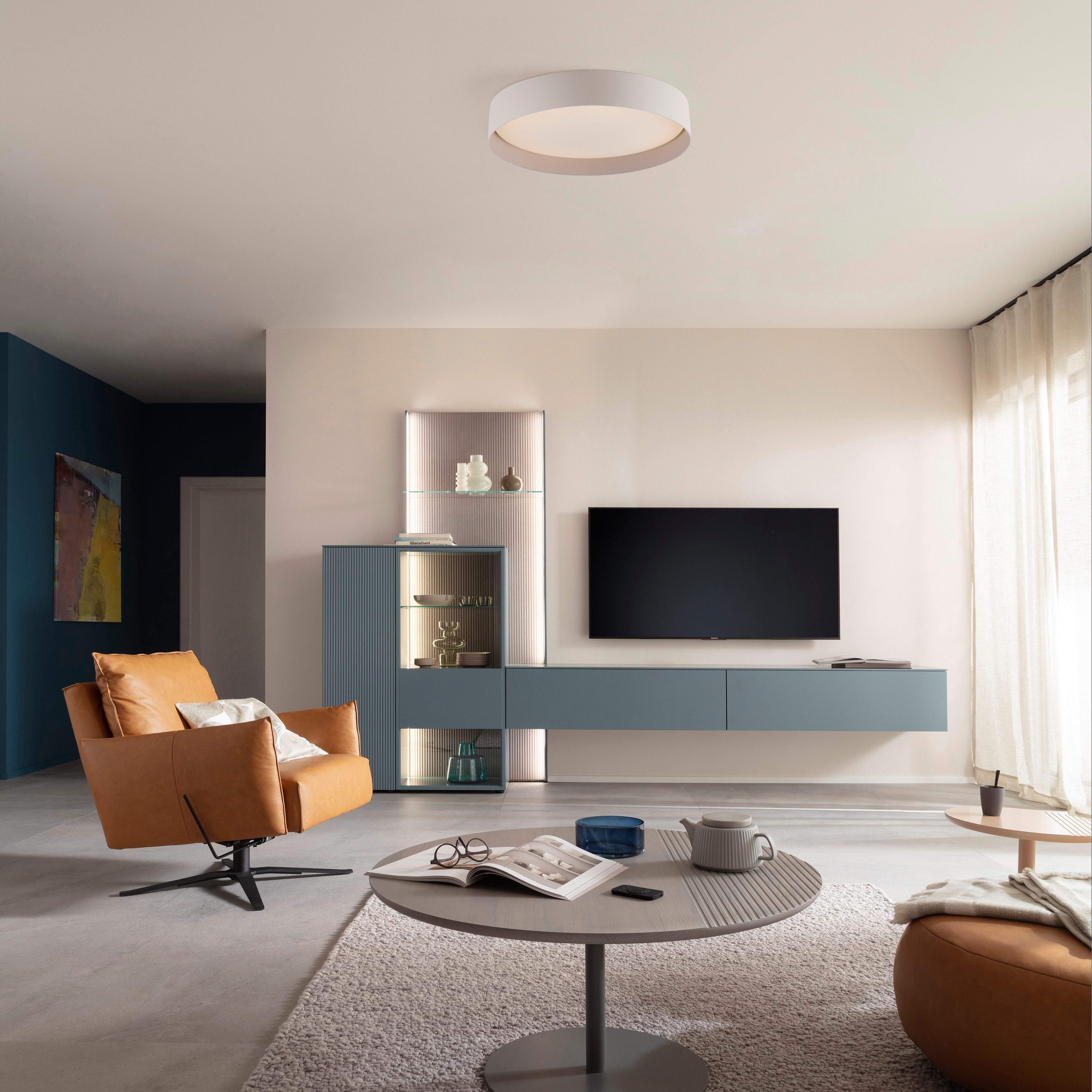 SCHÖNER WOHNEN-Kollektion LED Deckenleuchte TAVOLI, CCT - über Fernbedienung, LED fest integriert, warmweiß - kaltweiß, SCHÖNER WOHNEN Kollektion, CCT 2700-6500K, IR-Fernbedienung, Dimmbar