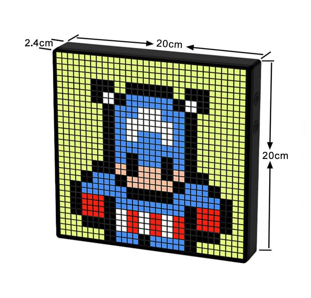 Thumbnail - QUBEBU Hinweisschild 32x32 LED Pixel Art dekorativer Bilderrahmen LED Matrix Pixel Panel, (Kreative Animationen, lustige...