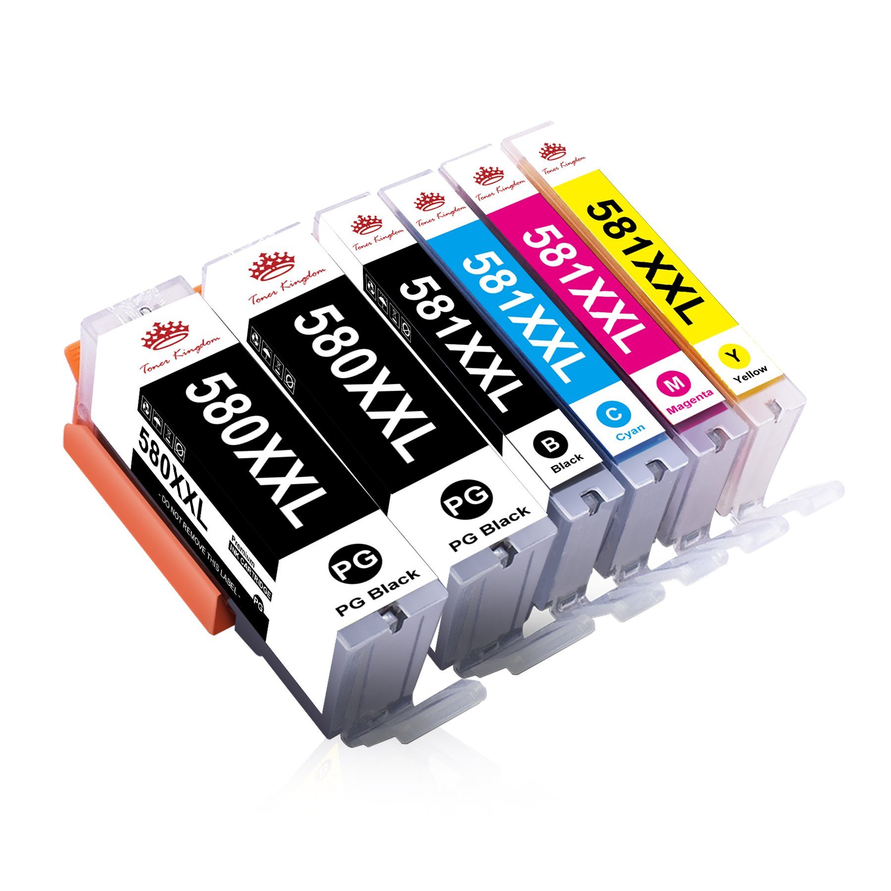 Toner Kingdom 6PK Multipack für CANON 580XL 581 PGI-580XL CLI-581XL Tintenpatrone (TS6150 TS8150 TS6250 TS9550 TR8550 TS6350 TS8350)