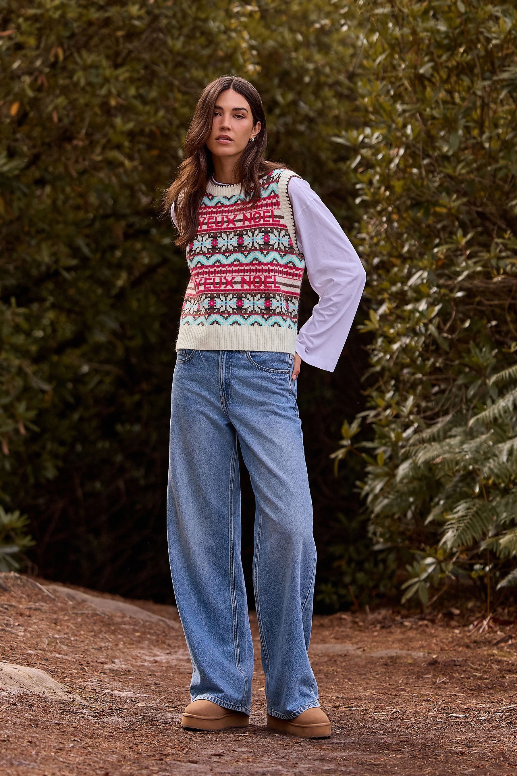 Next Strickpullover Langärmeliger Weihnachtspullover (1-tlg)