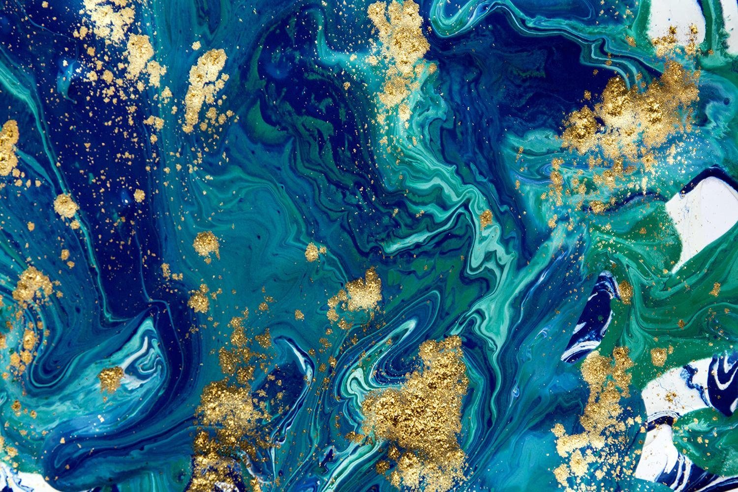 queence Acrylglasbild Achat - Wandbild - Glasbild - Acrylbild - mit Aufhängesystem, Abstrakt, Kunst, Marmor, Goldveredelung, Handgearbeitet, Gerahmt, Edel