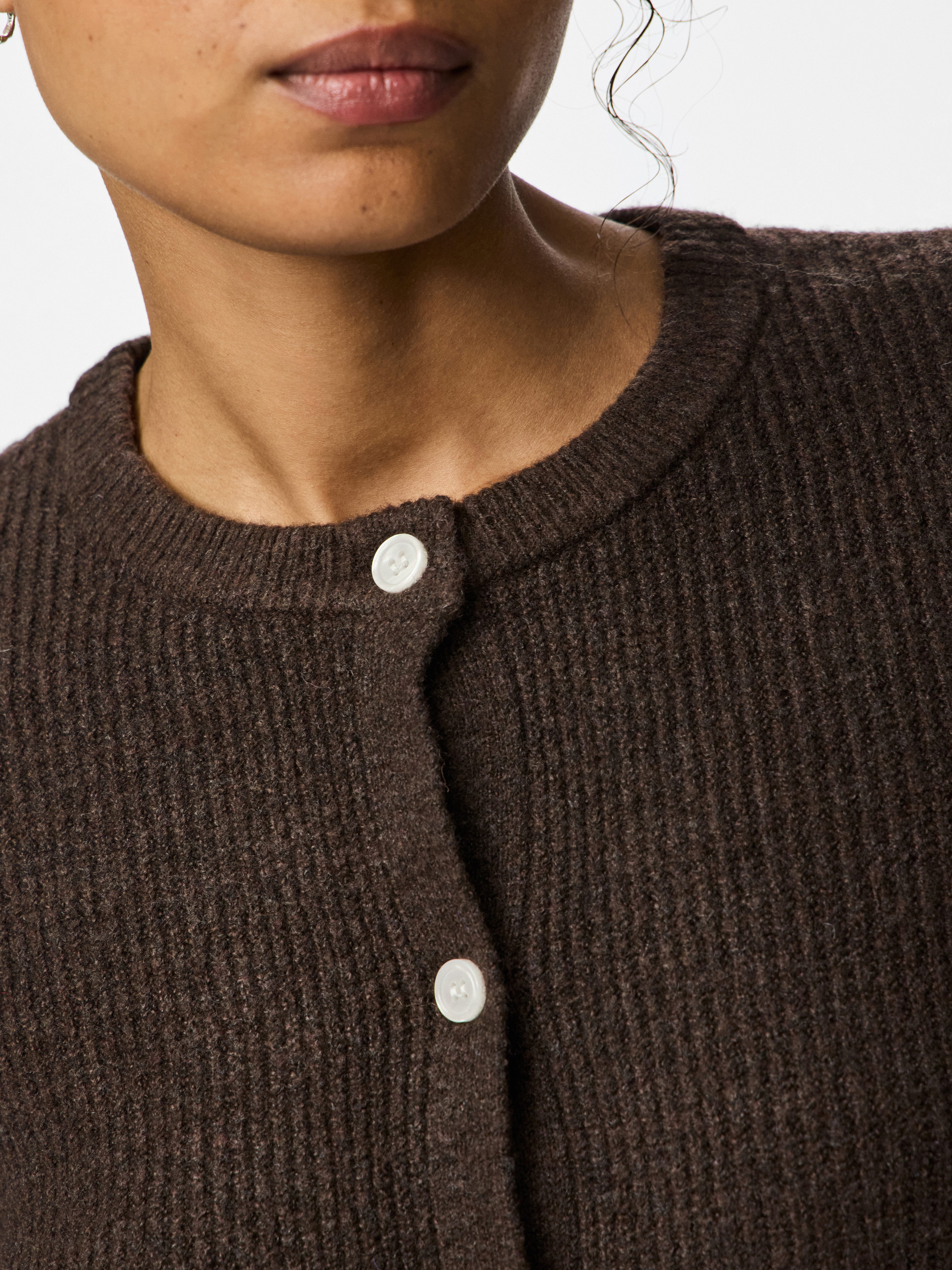 pieces Strickjacke PCSILLY LS O-NECK KNIT CARDIGAN NOOS BC Materialmix, regular fit