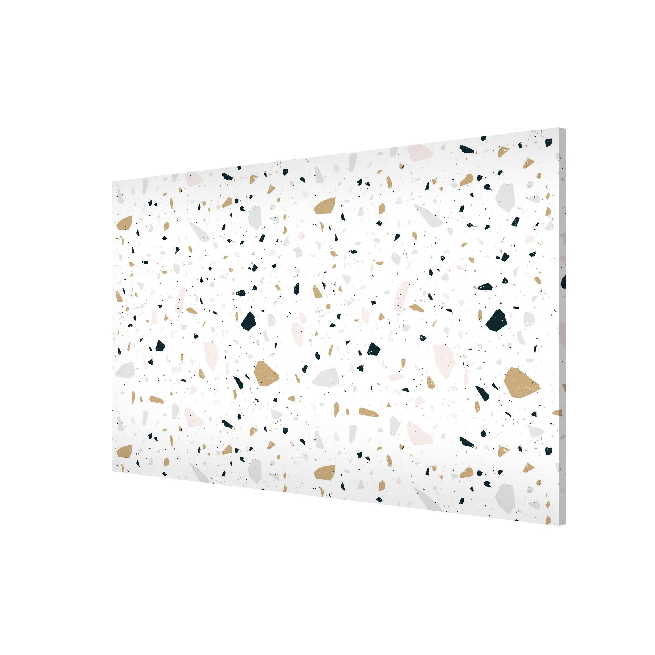 Bilderdepot24 Magnettafel Küche pastell Detailliertes Terrazzo Muster San Remo, (1-tlg., Magnetboard Pinnwand für die Wand - metallische Tafel für Magnete), Magnetwand groß mit Motiv Büro Memoboard magnetisch Querformat