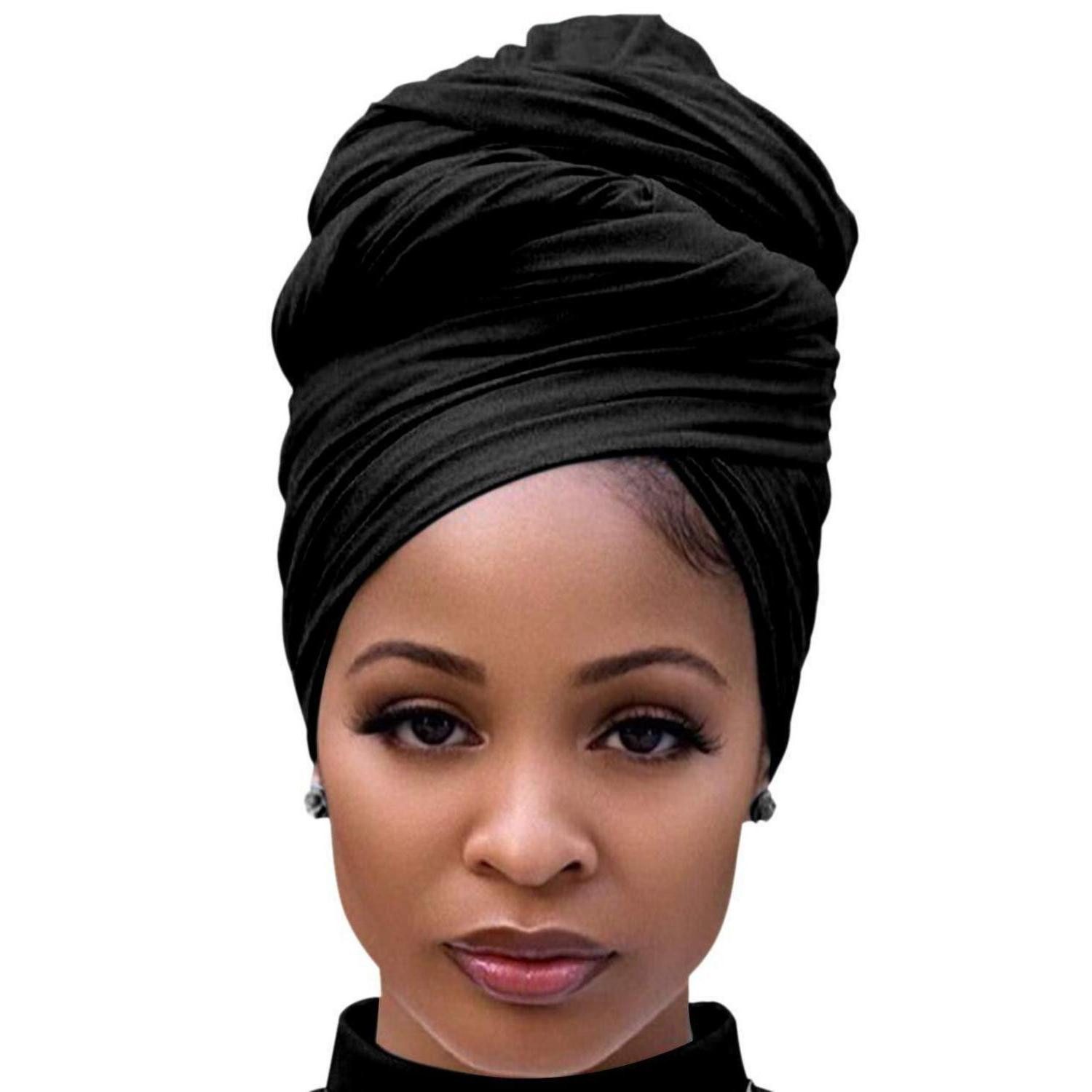 LuxusKollektion Turban Kopfwickel Langes Haar Turban 39-black, (1-St)