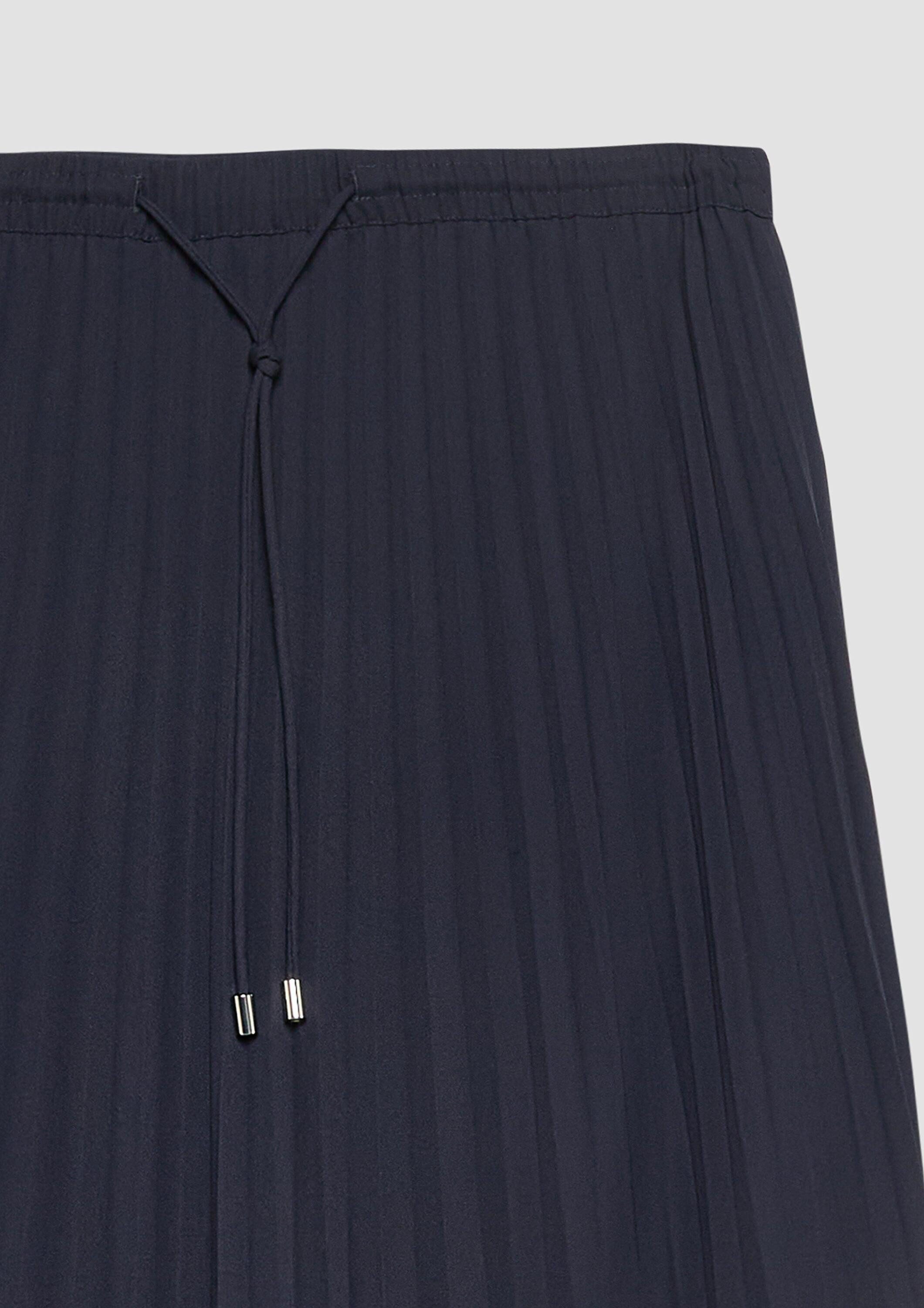 comma Midirock Rock Femininer Chiffon-Plissée-Midirock mit lässigen Tunnelzugdetails