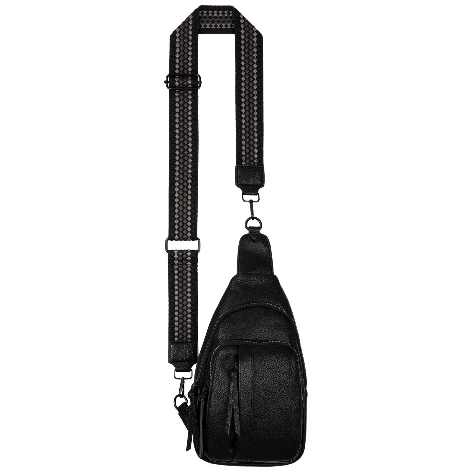 EAAKIE Umhängetasche Brusttasche Umhängetasche Schultertasche Cross Body Bag Kunstleder, als Schultertasche, CrossOver, Umhängetasche tragbar BLACK | Umhängetaschen
