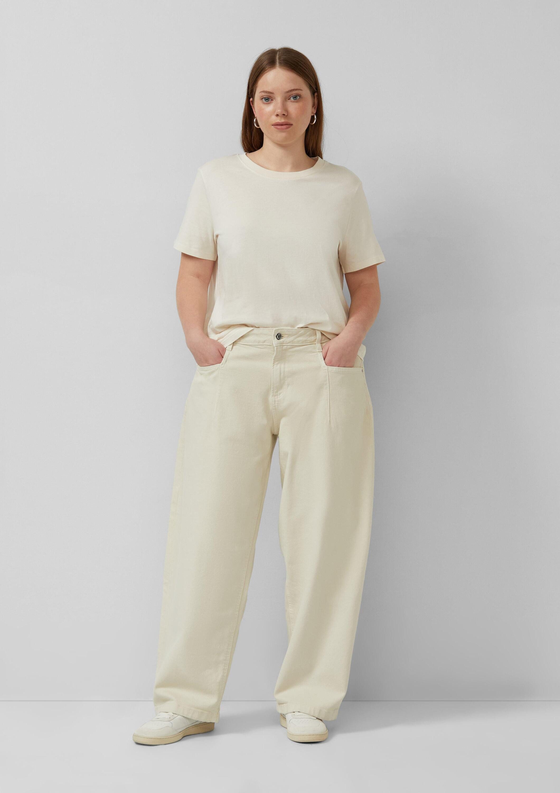 QS Weite Jeans Jeans-Hose Jeans Relaxed Fit / Mid Rise / Barrel Leg