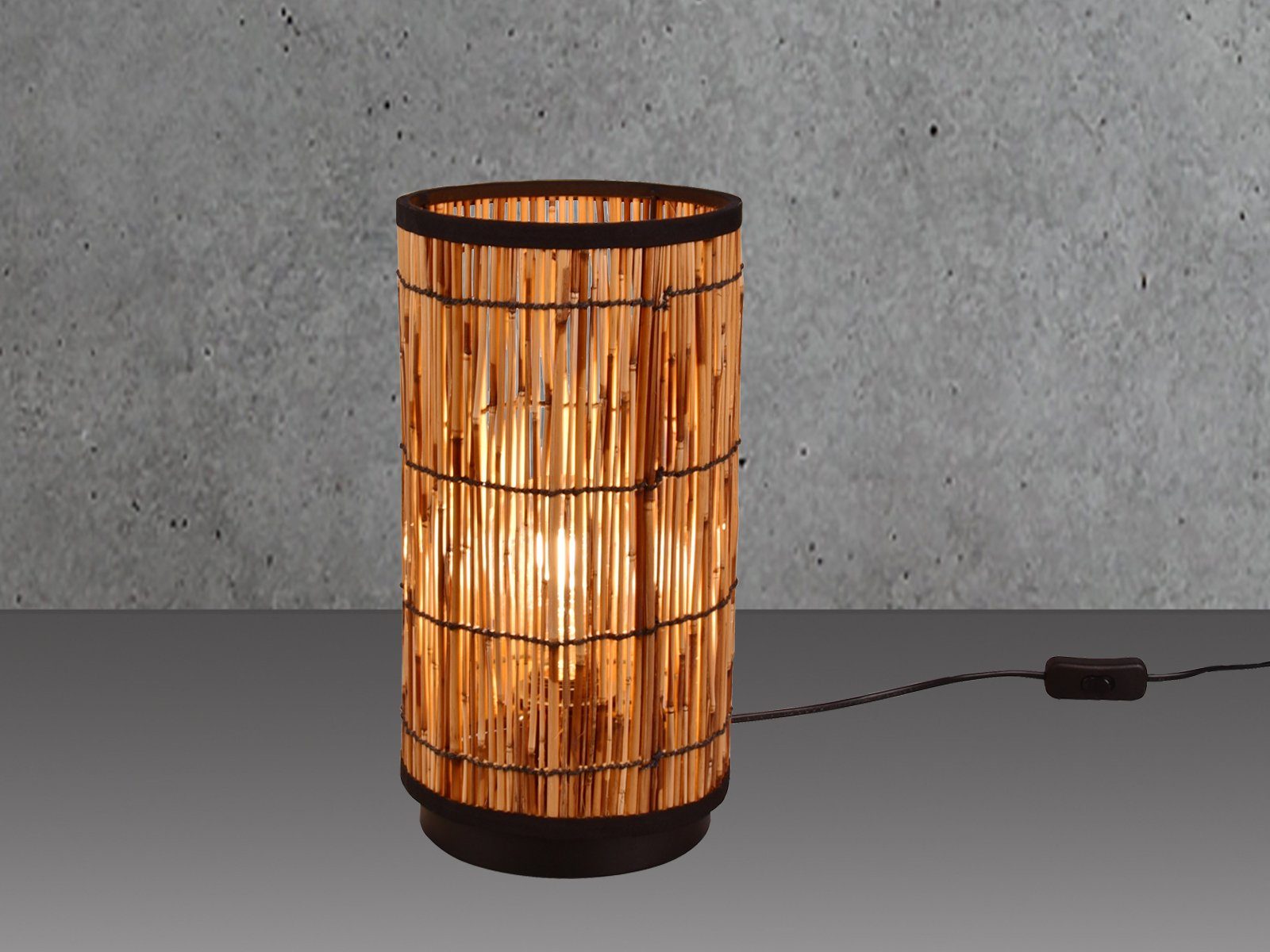 meineWunschleuchte Nachttischlampe, ohne Leuchtmittel, ausgefallen-e Boho mit Lampenschirm für Fensterbank, Höhe 34,5cm
