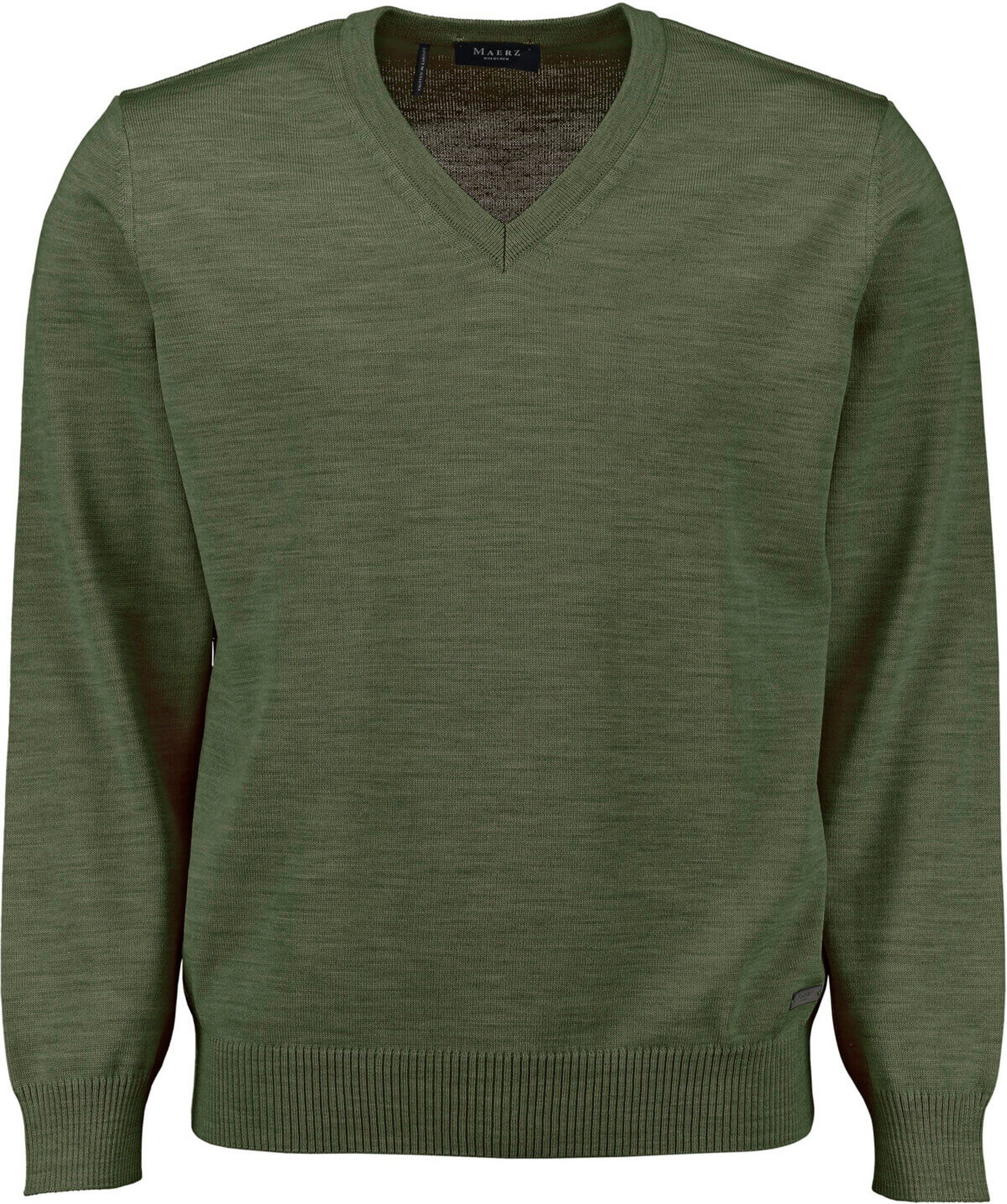 MAERZ Muenchen V-Ausschnitt-Pullover MAERZ V-Ausschnitt Pullover grün