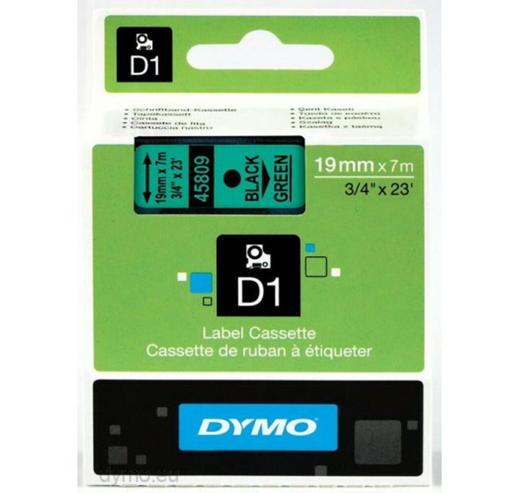Thumbnail - DYMO Etiketten Schriftband 45809 Green Black (S0720890)