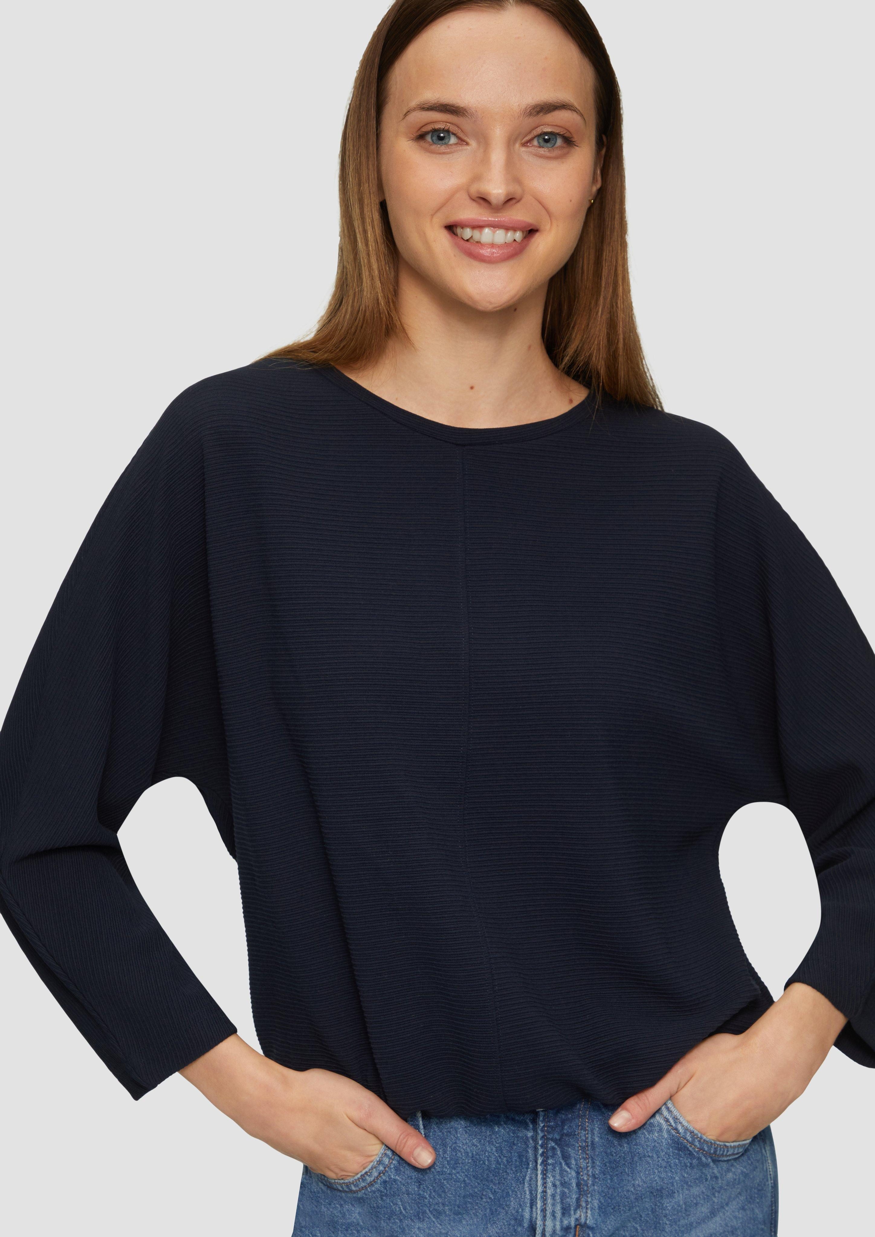 s.Oliver Sweatshirt Strukturiertes Sweatshirt mit Fledermausarm günstig online kaufen