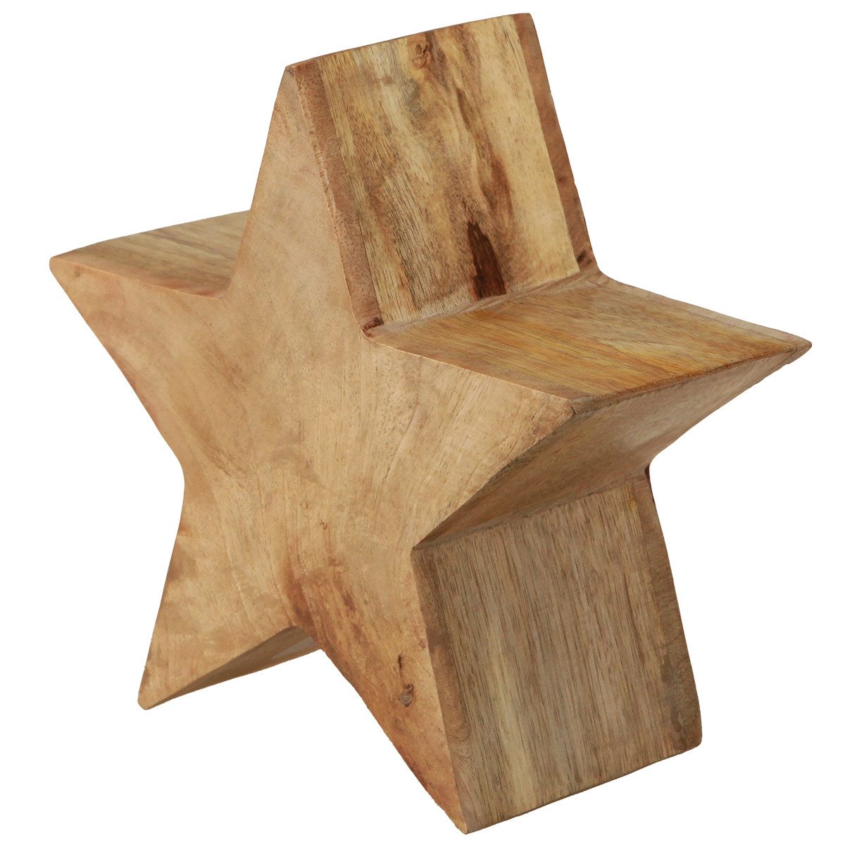 Florists Products Weihnachtsmann Deko Stern Mangoholz Rot Natur 20cm Weihnachtsdeko