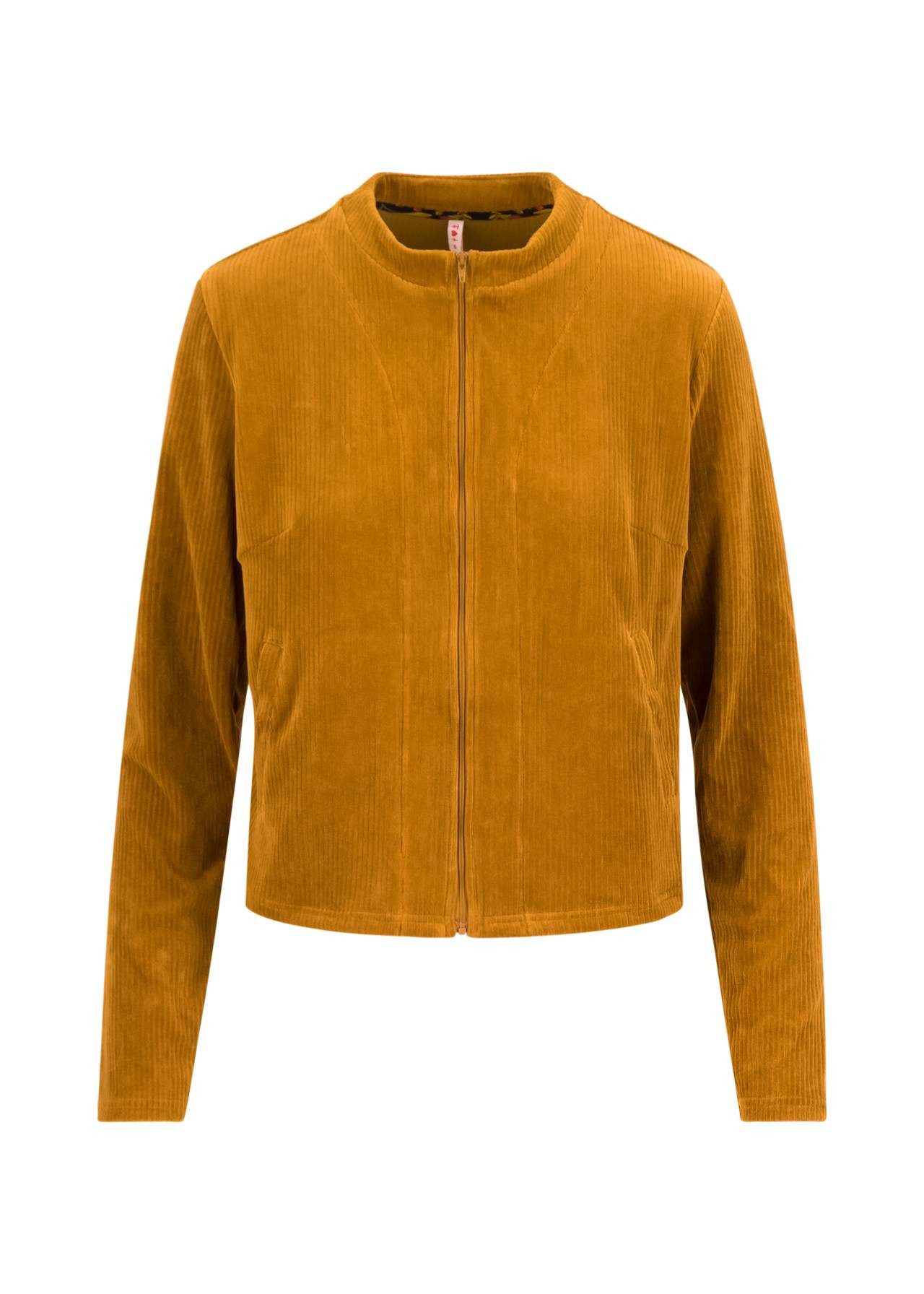 Blutsgeschwister Sweatjacke - Lässige Kurzjacke in Feincord-Optik mit Stehkragen für Damen