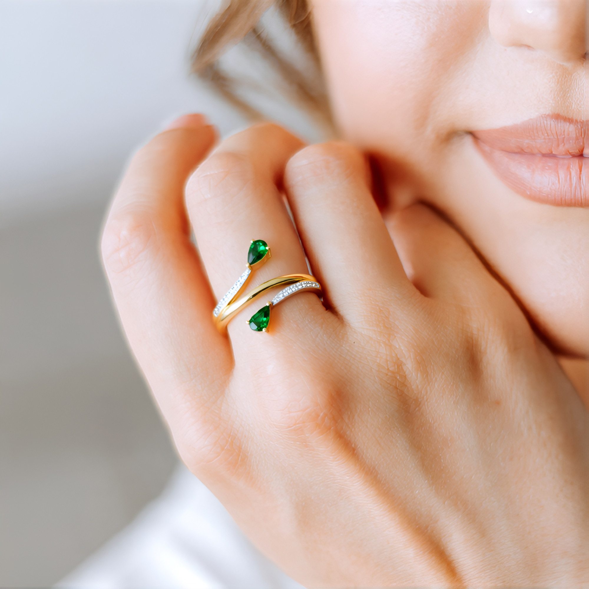 Cavill Goldring AAA-Kenianischer Tsavorit-Goldring (1-tlg)