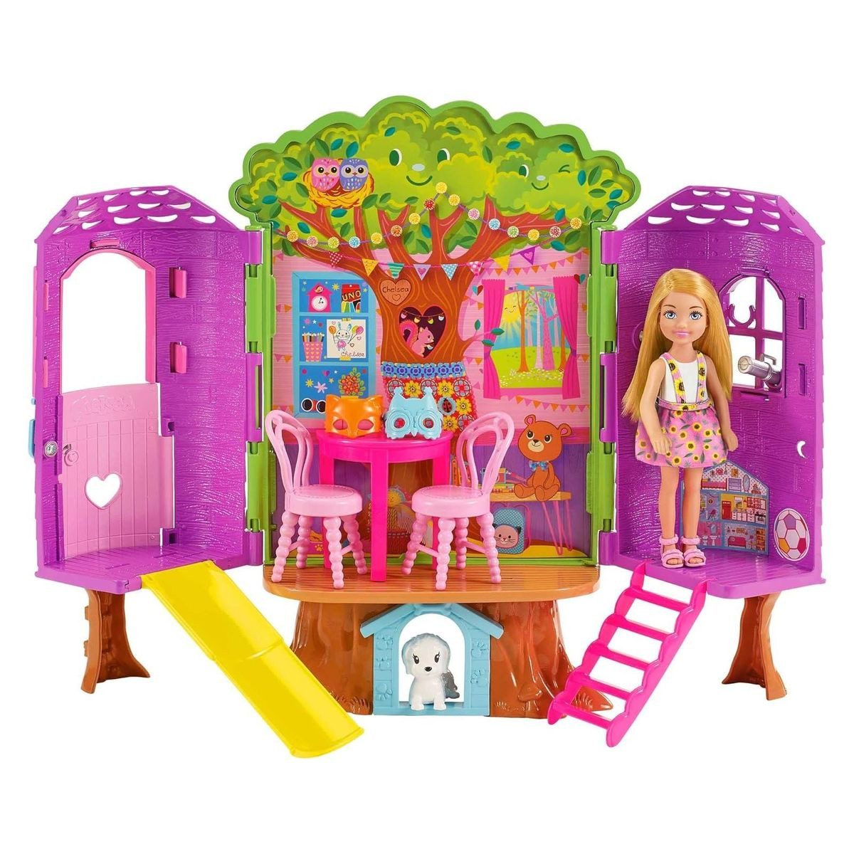 Mattel® Spielwelt Mattel HPL70 - Barbie Chelsea - Baumhaus Spielset inkl. Puppe und Zube