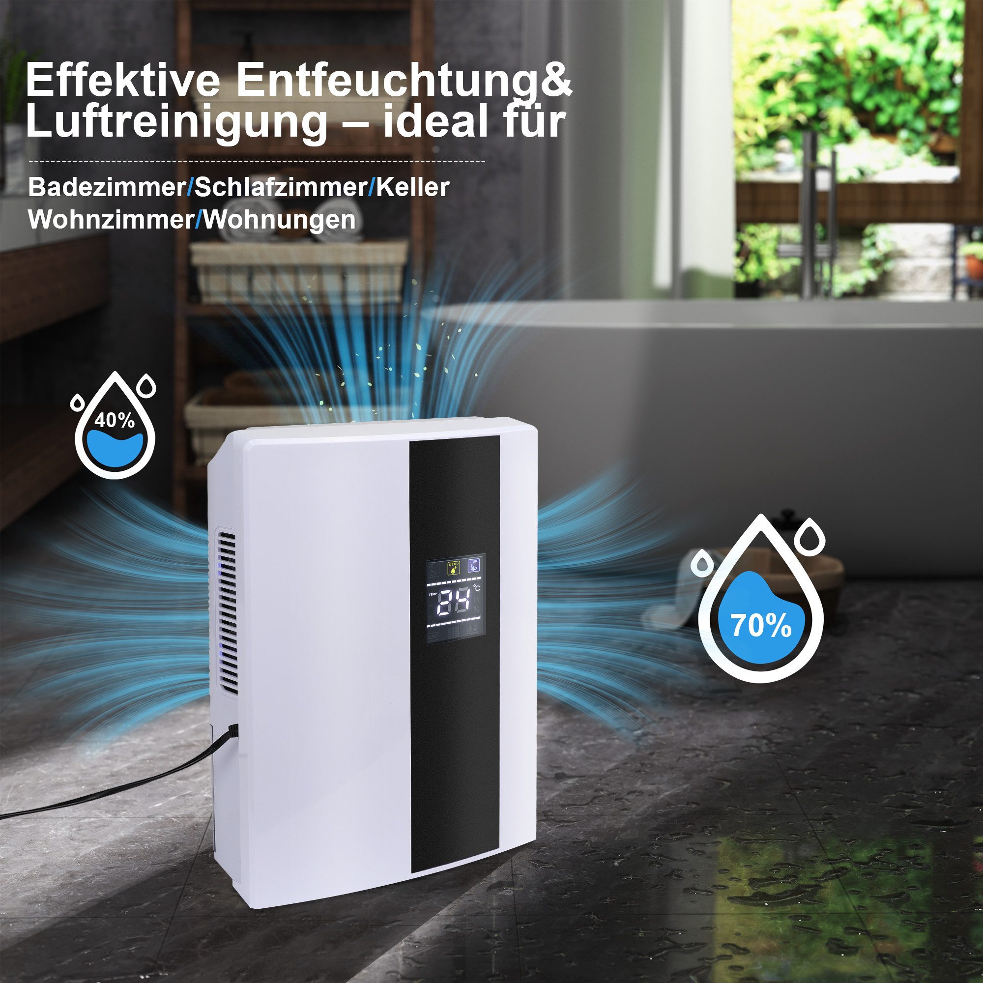 Nettlife Luftentfeuchter 2000ml Elektrisch Entfeuchter Raumentfeuchter günstig online kaufen