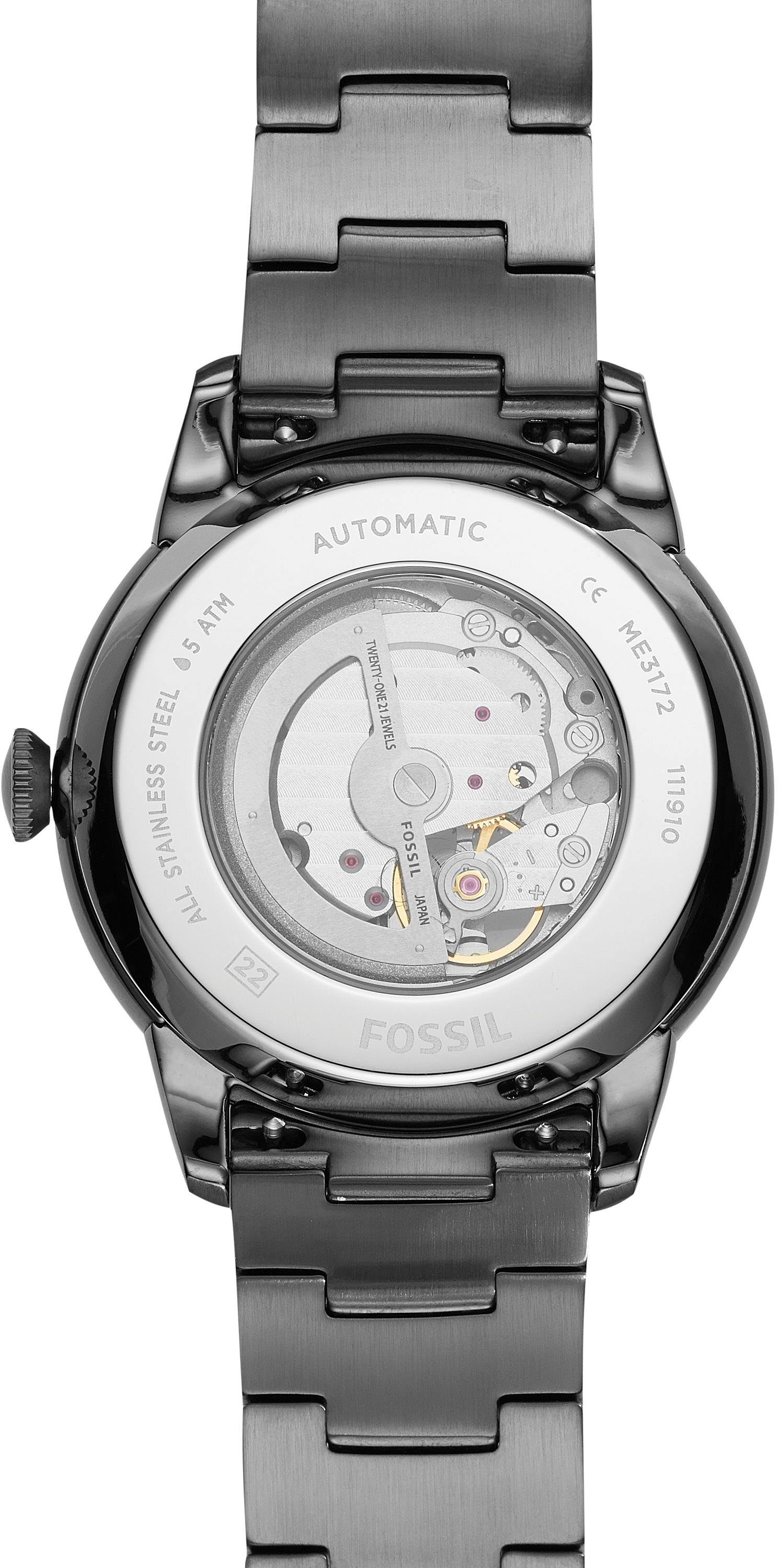 Fossil Automatikuhr Townsman ME3172, Armbanduhr, Herrenuhr, mechanische Uhr, Edelstahlarmband
