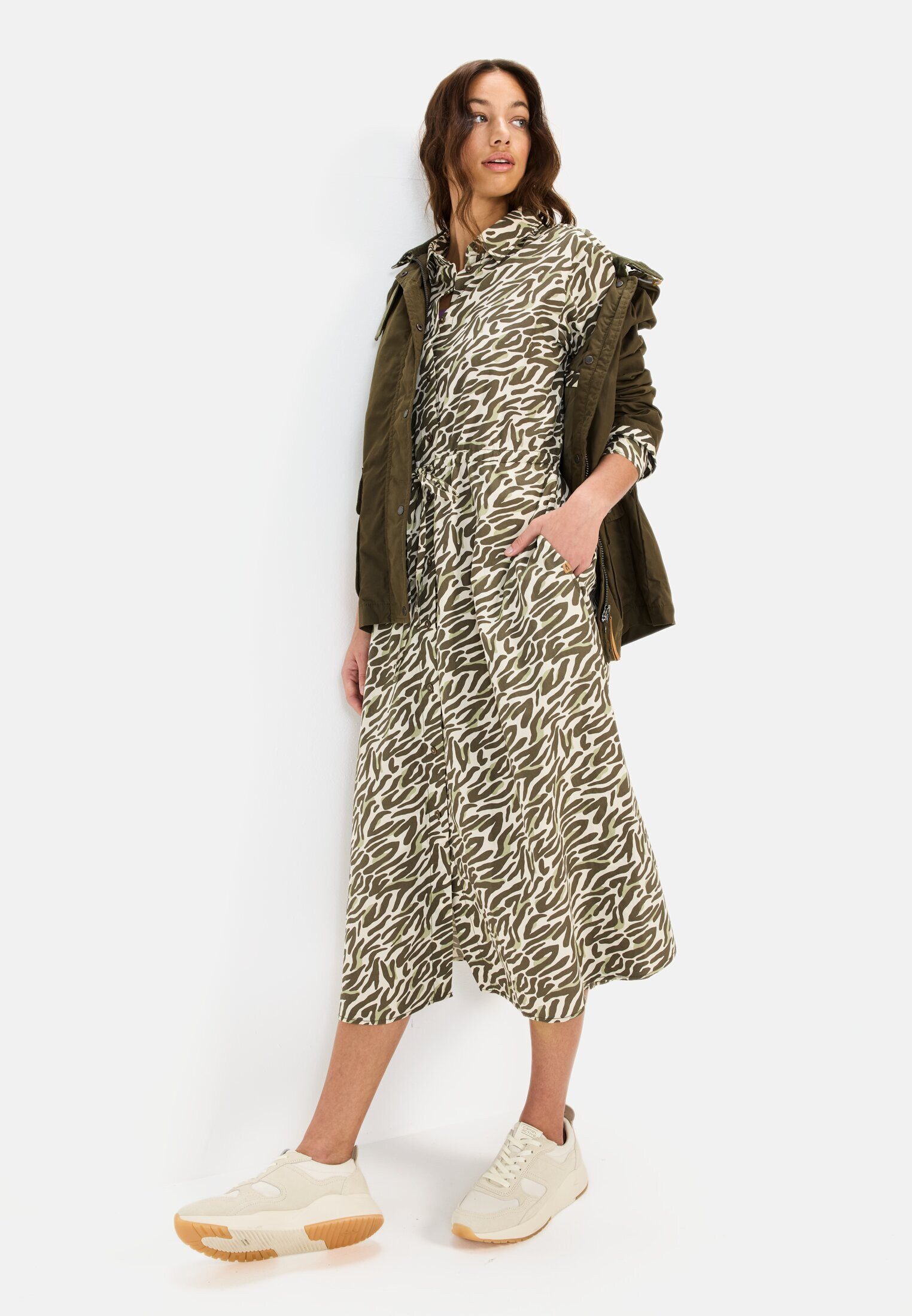 camel active Blusenkleid mit Allover-Print Langarm (1-tlg)