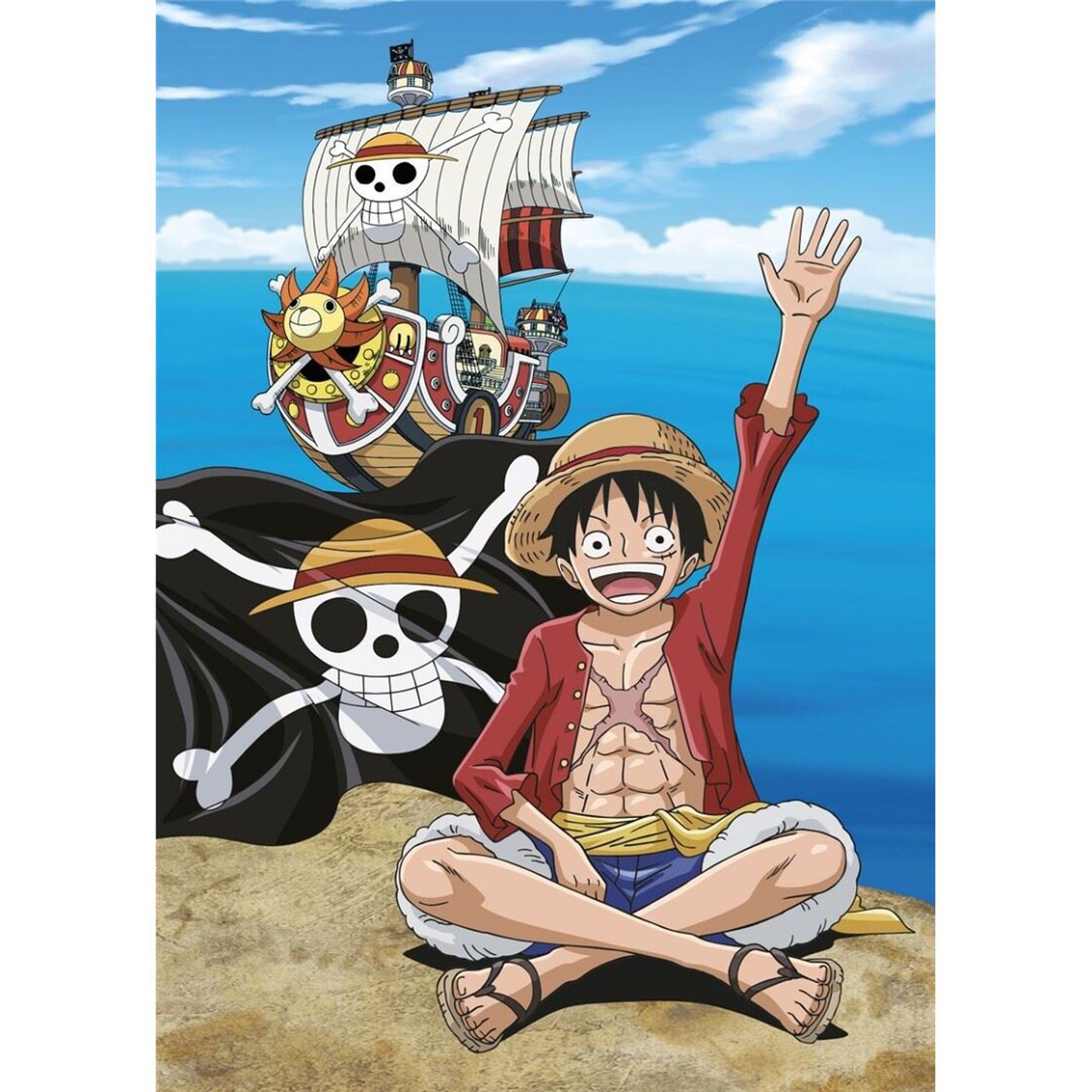 Kinderdecke One Piece - Piraten - Kuscheldecke Fleecedecke - Größe 100x140 cm, empireposter