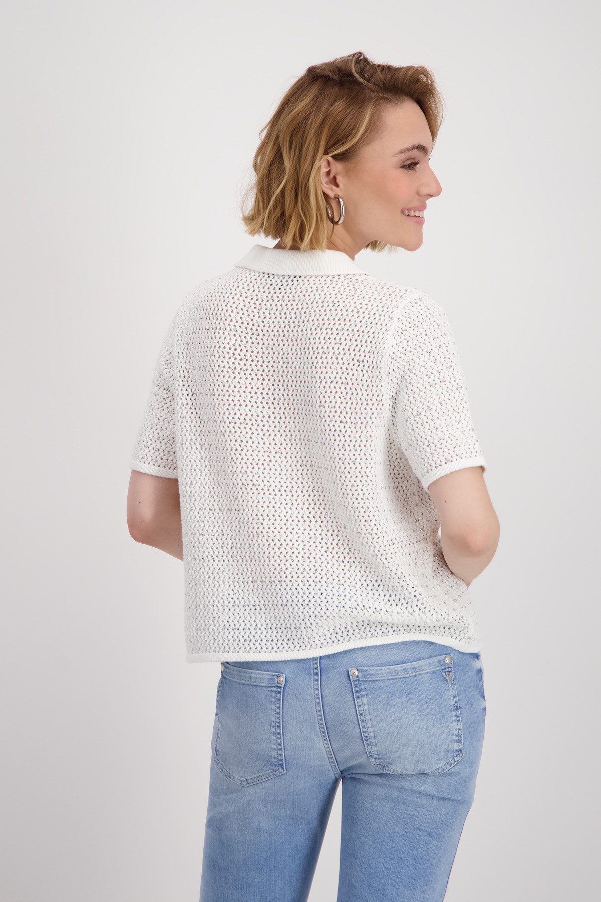 Monari Polokragenpullover mit Glitzersteinchen günstig online kaufen