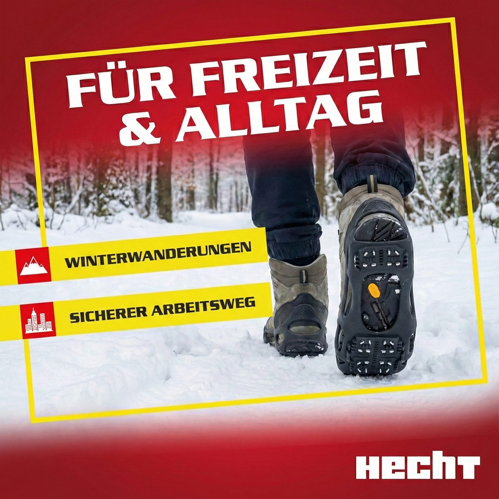 Hecht Spikes Schuhkrallen Ice Spikes 24 Metallkrallen, in 35-38, 39-42, 43-46 – Bild 5 von 5