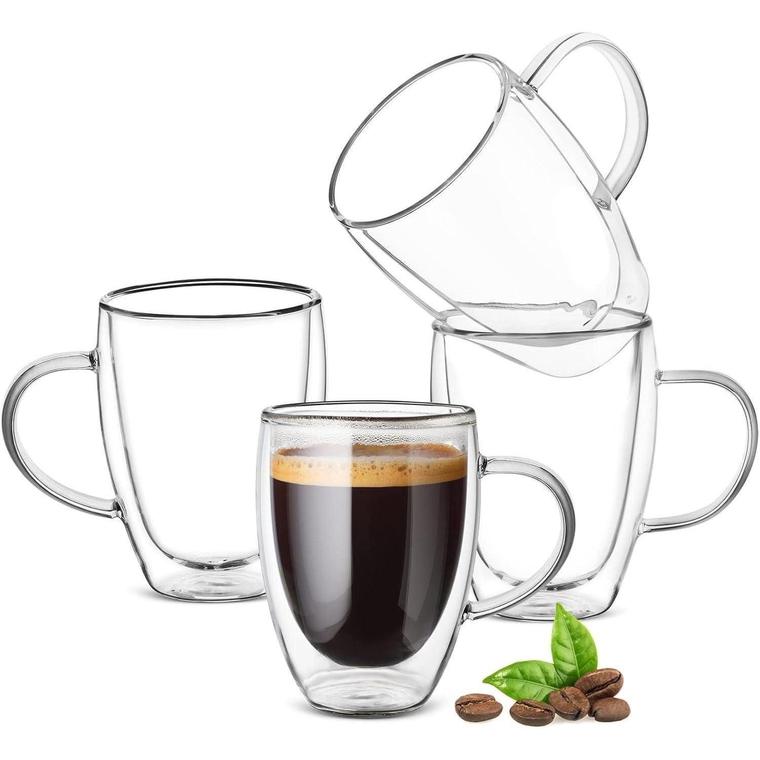 LuxusKollektion Latte-Macchiato-Glas Doppelwandige Gläser 350ml 4er Set, Glas