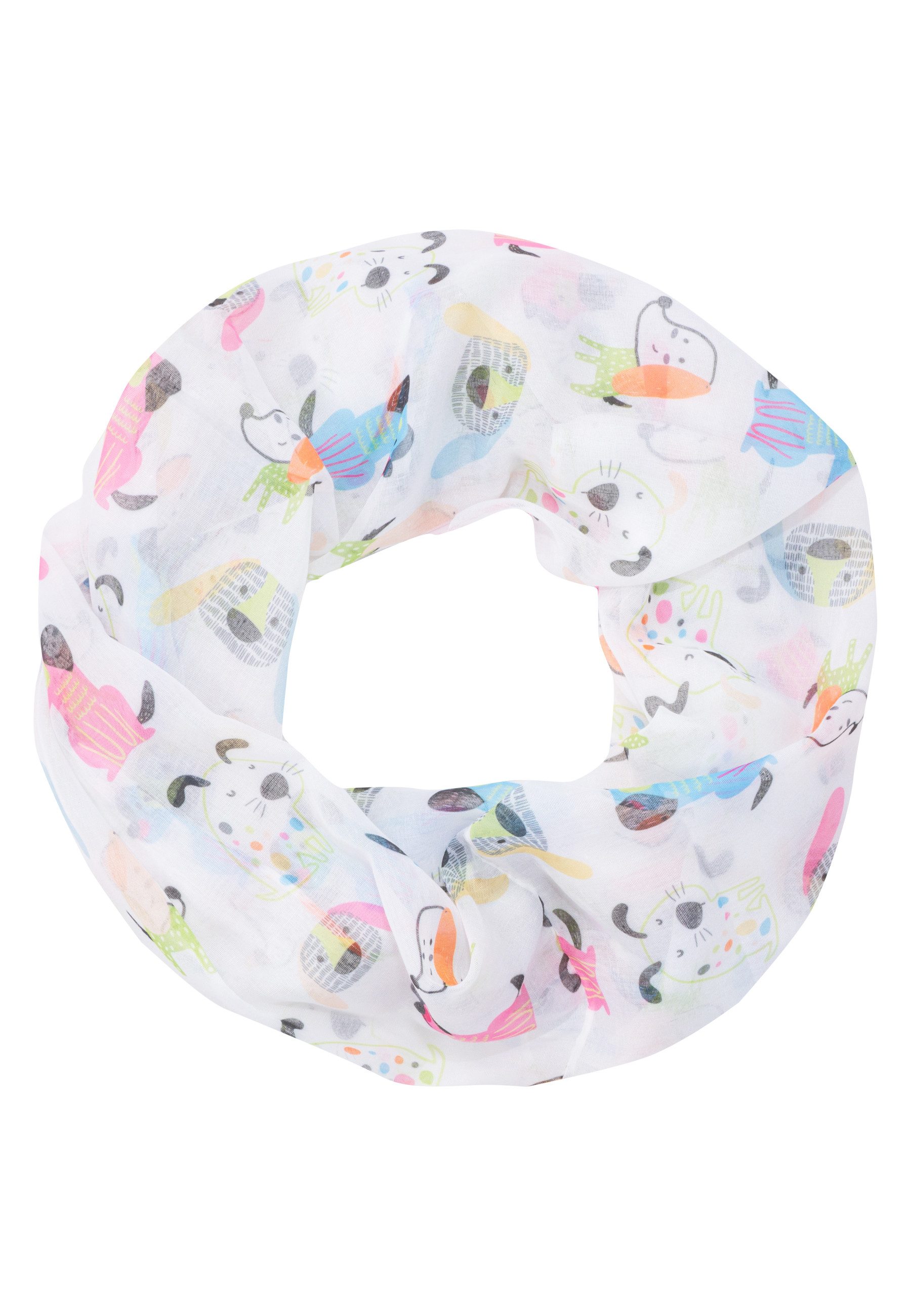 Seasons of April Loop Loop Nala, Weicher, dünner & leichter Damen Loop mit Hunde Muster