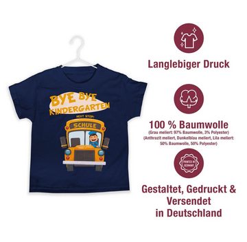 Shirtracer T-Shirt Bye bye Kindergarten next stop Schule Einschulung Junge Schulanfang Geschenke