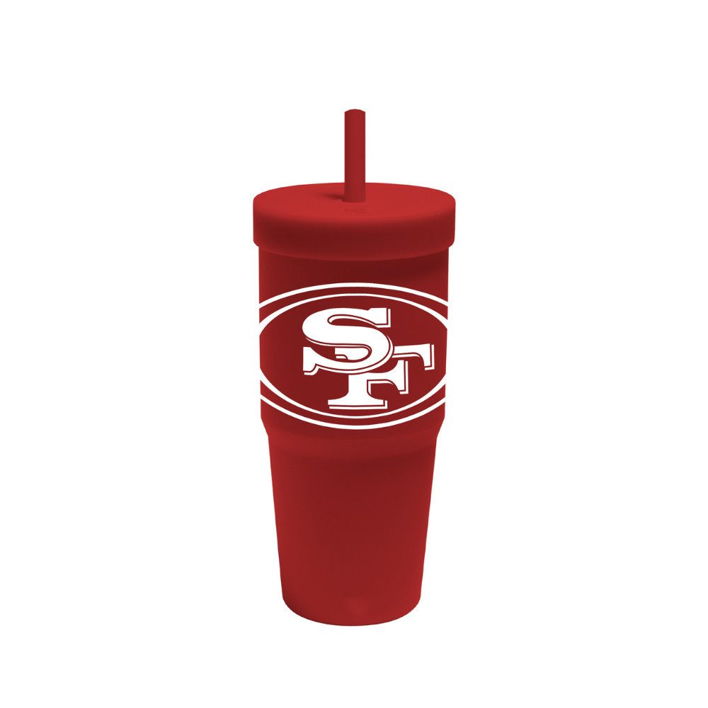 San Francisco 49ers Glas San Francisco 49ers Silicon Glass W/Straw & Lid