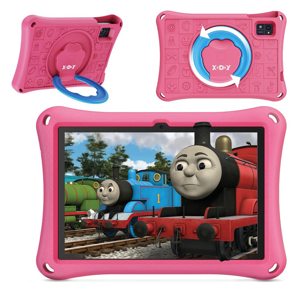 XGODY N02Pro Android 15 Kinder Tablet (10.1", 128 GB, Android 15, mit EVA Kinderschutzhülle, Octa Core 128GB ROM 7000 mAh Dual-Kamera)