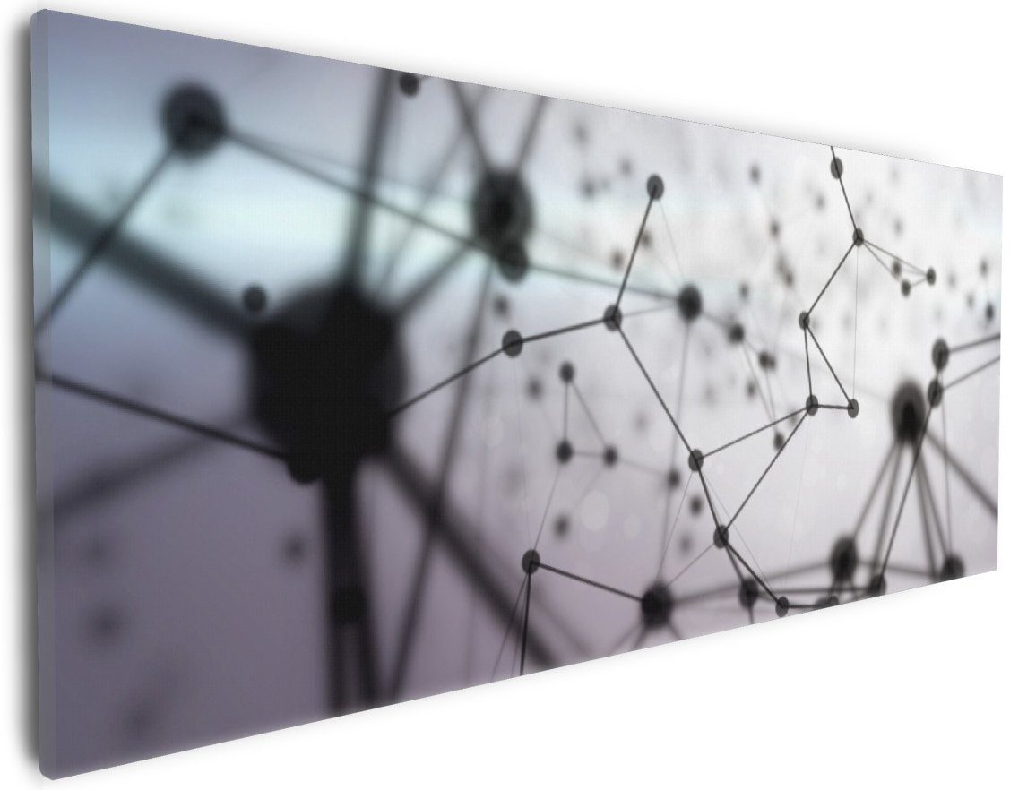 Wallario Leinwandbild, 3D Partikel in schwarz vor hellem Hintergrund, in verschiedenen Ausführungen