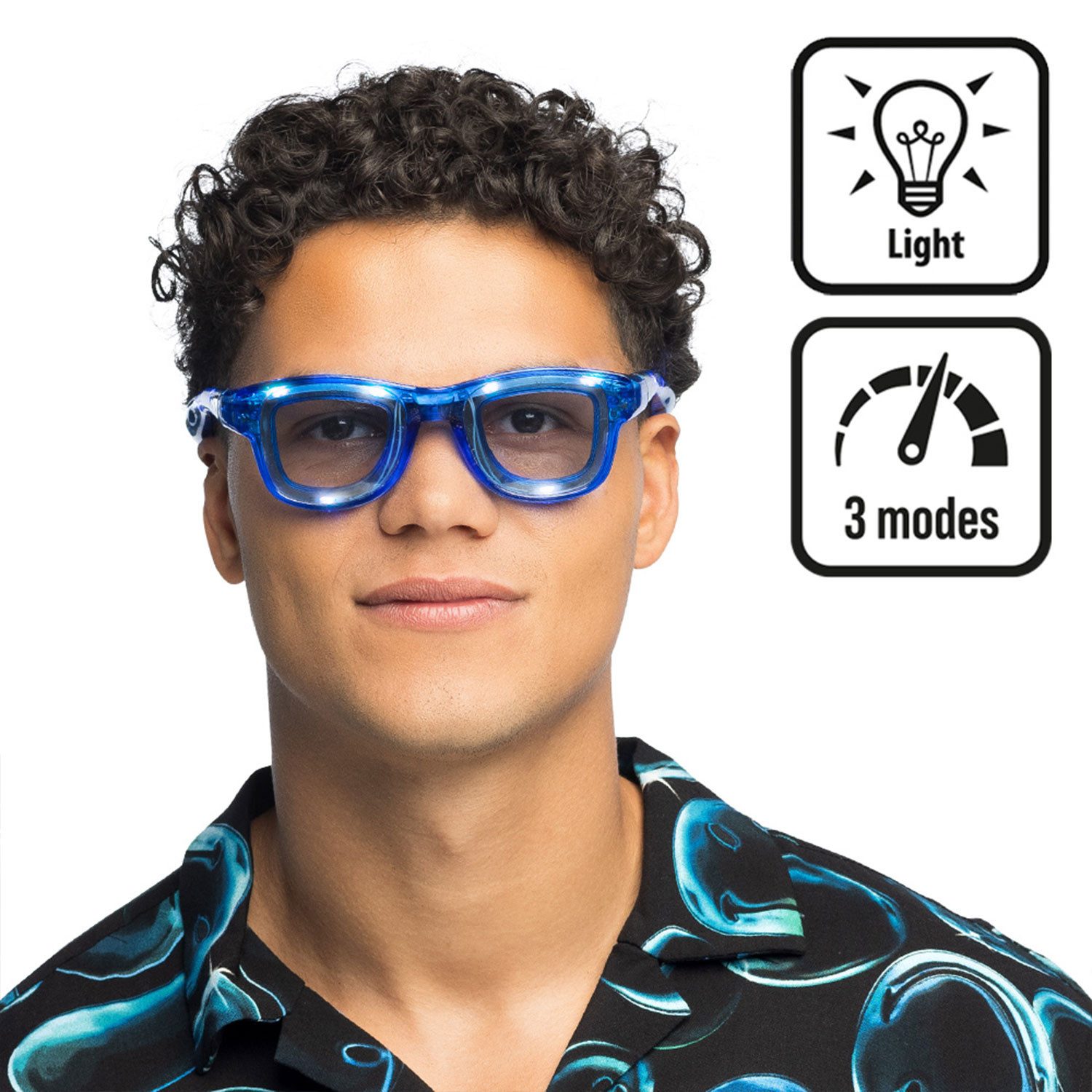 Boland Verkleidungsmaske LED Partybrille 'Blink', 3 Leuchtmodi günstig online kaufen