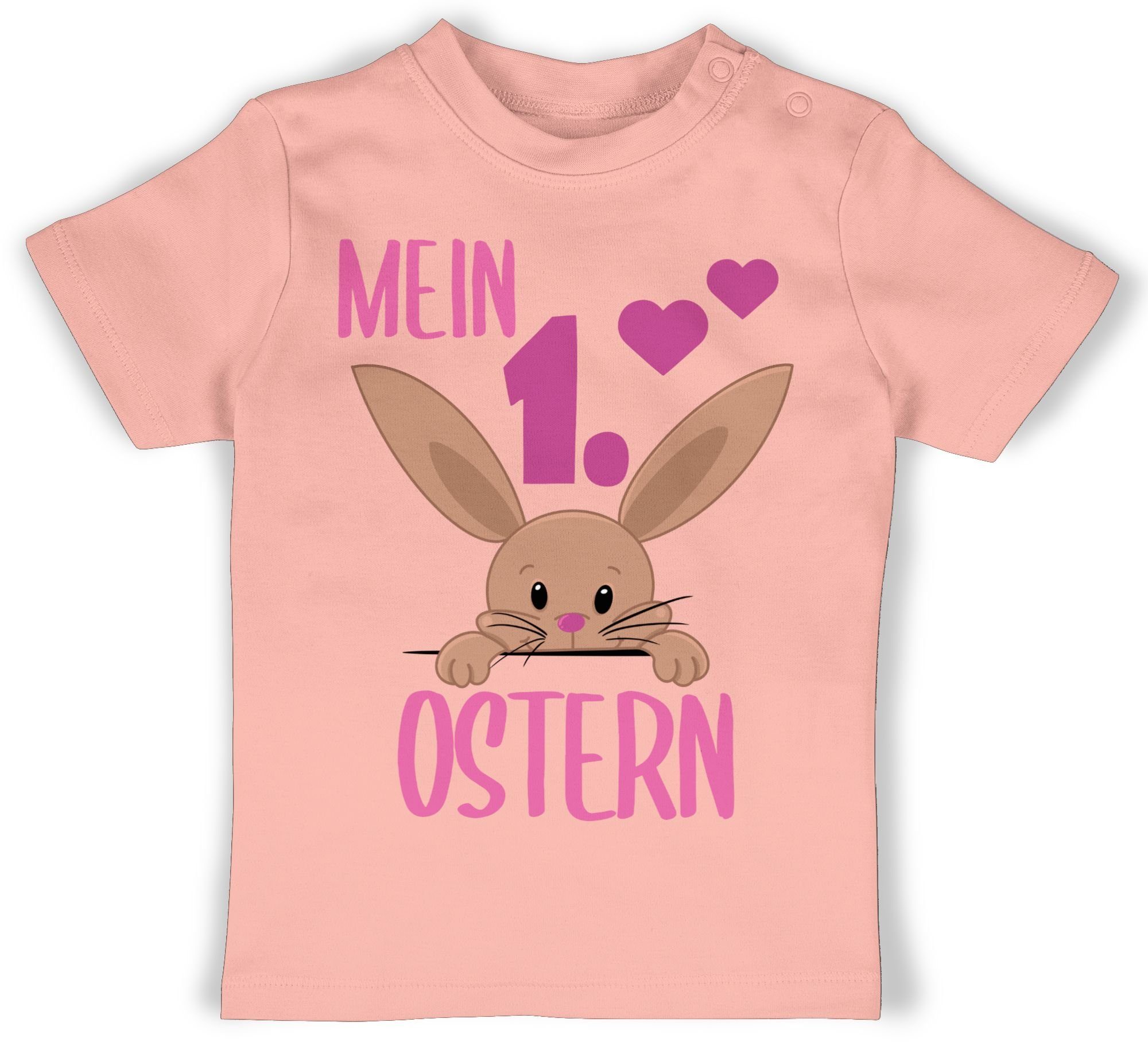 Shirtracer T-Shirt Mein 1. Ostern süßer Hase Ostergeschenke 3 Babyrosa
