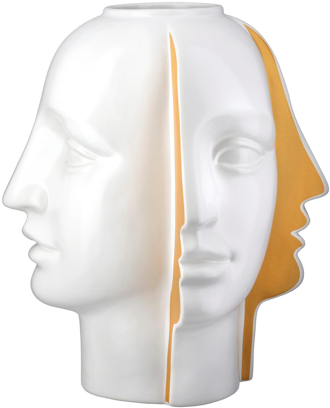 Tischvase Vase Gesicht Facial weiß H. 28 cm