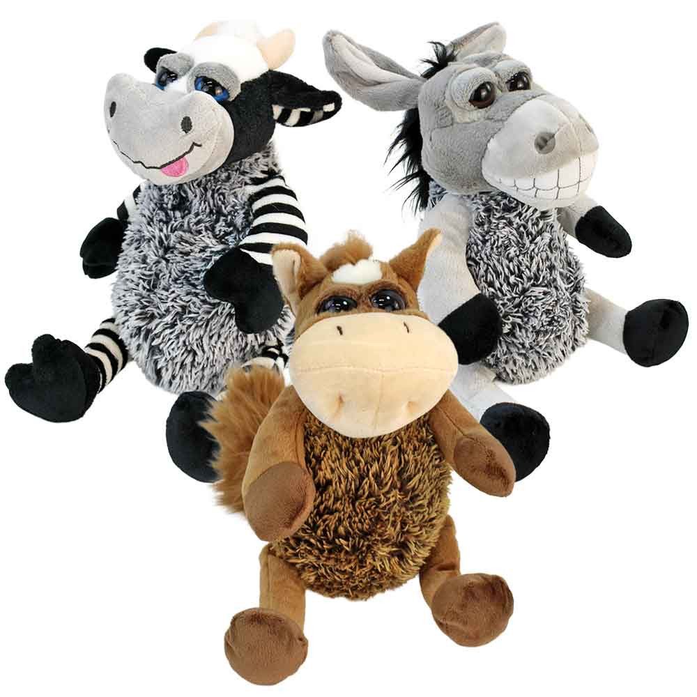 BEMIRO Kuscheltier 3 Stück Verrückte Tiere Kuscheltier - ca. 25 cm (3-St)